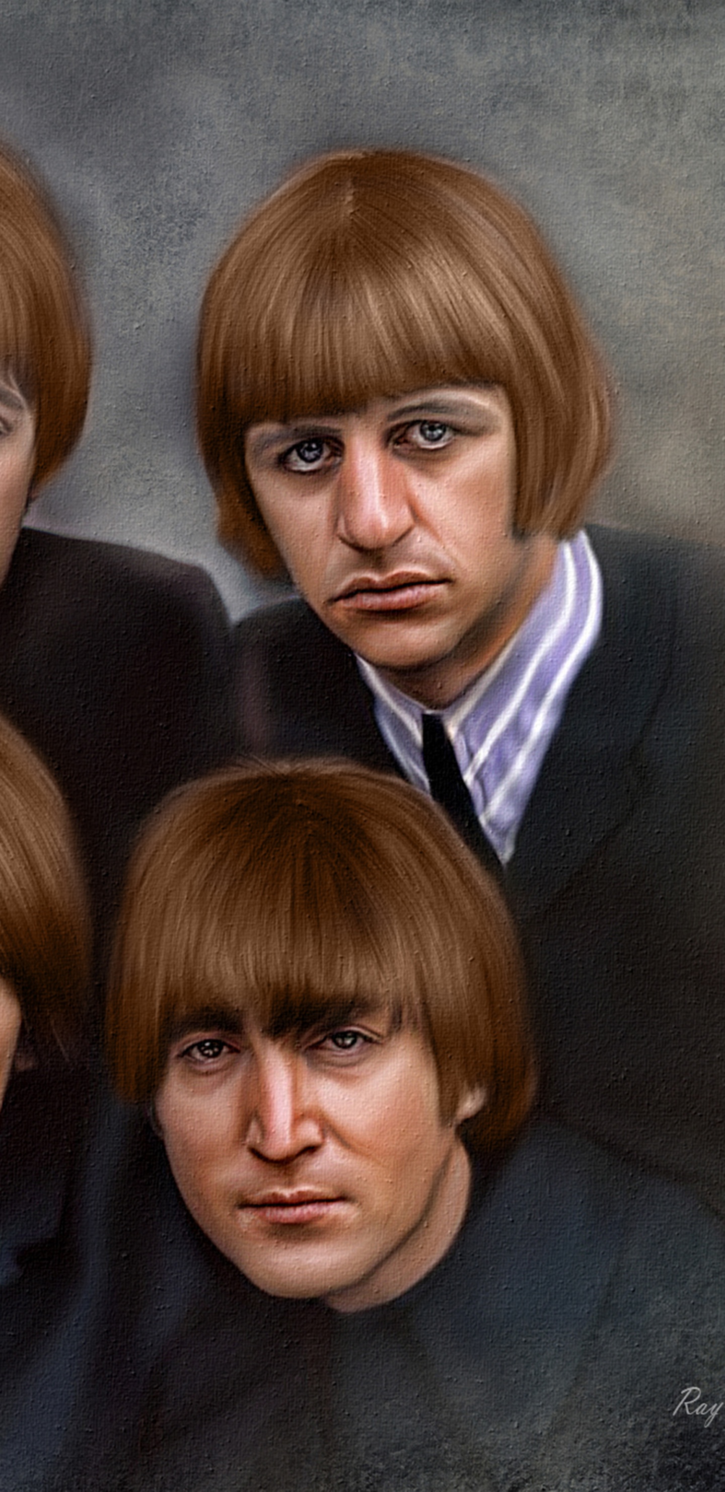 约翰*列侬, 保罗*麦卡特尼, 乔治*哈里森, Ringo Starr, 披头士 8x10 壁纸 1440x2960 允许