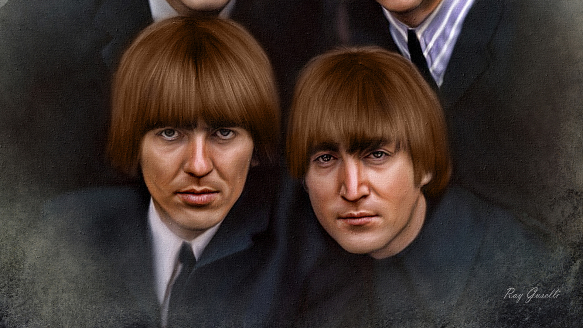 约翰*列侬, 保罗*麦卡特尼, 乔治*哈里森, Ringo Starr, 披头士 8x10 壁纸 1920x1080 允许