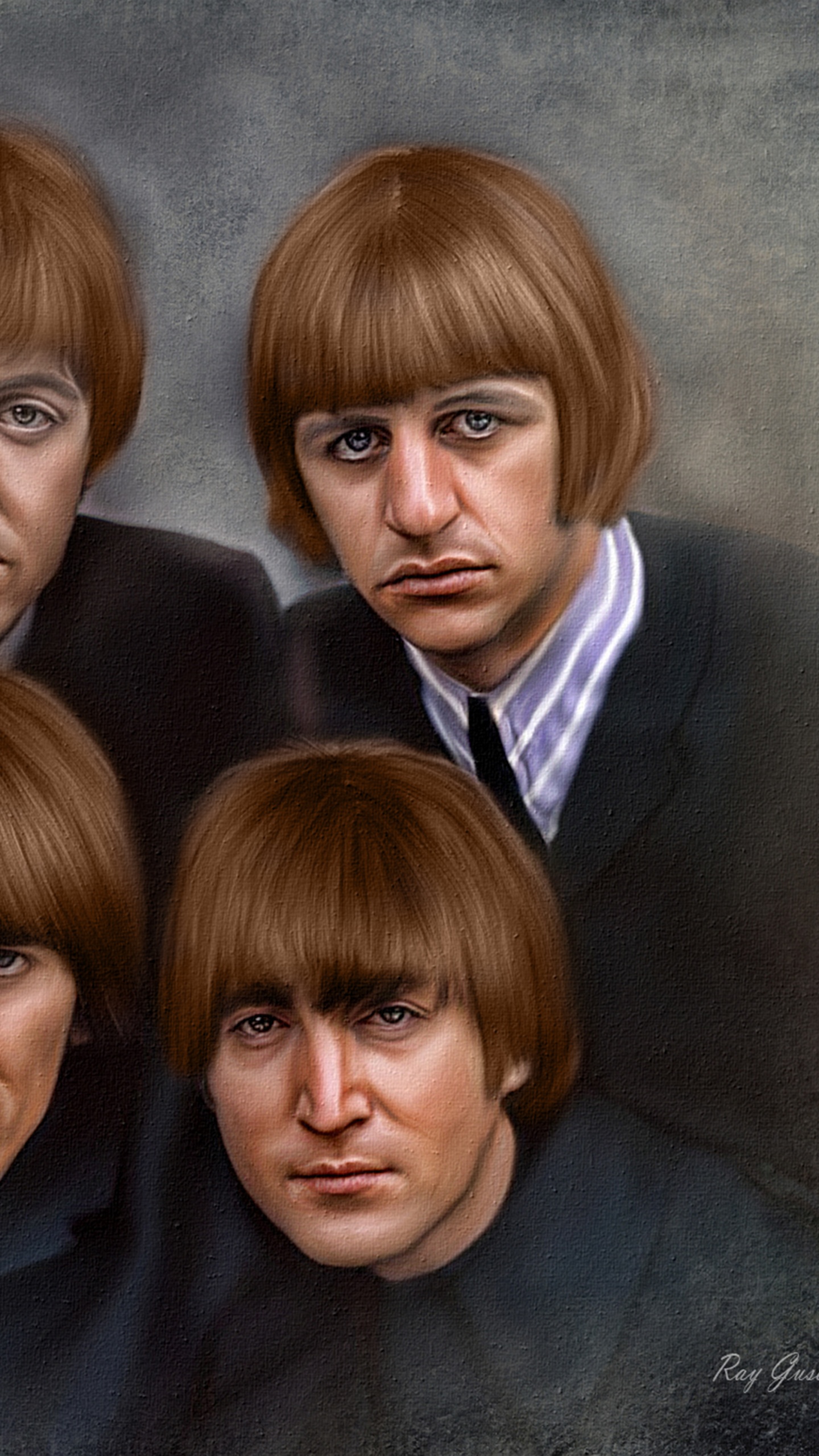 John Lennon, Paul McCartney, George Harrison, Ringo Starr, Beatles. Wallpaper in 1440x2560 Resolution