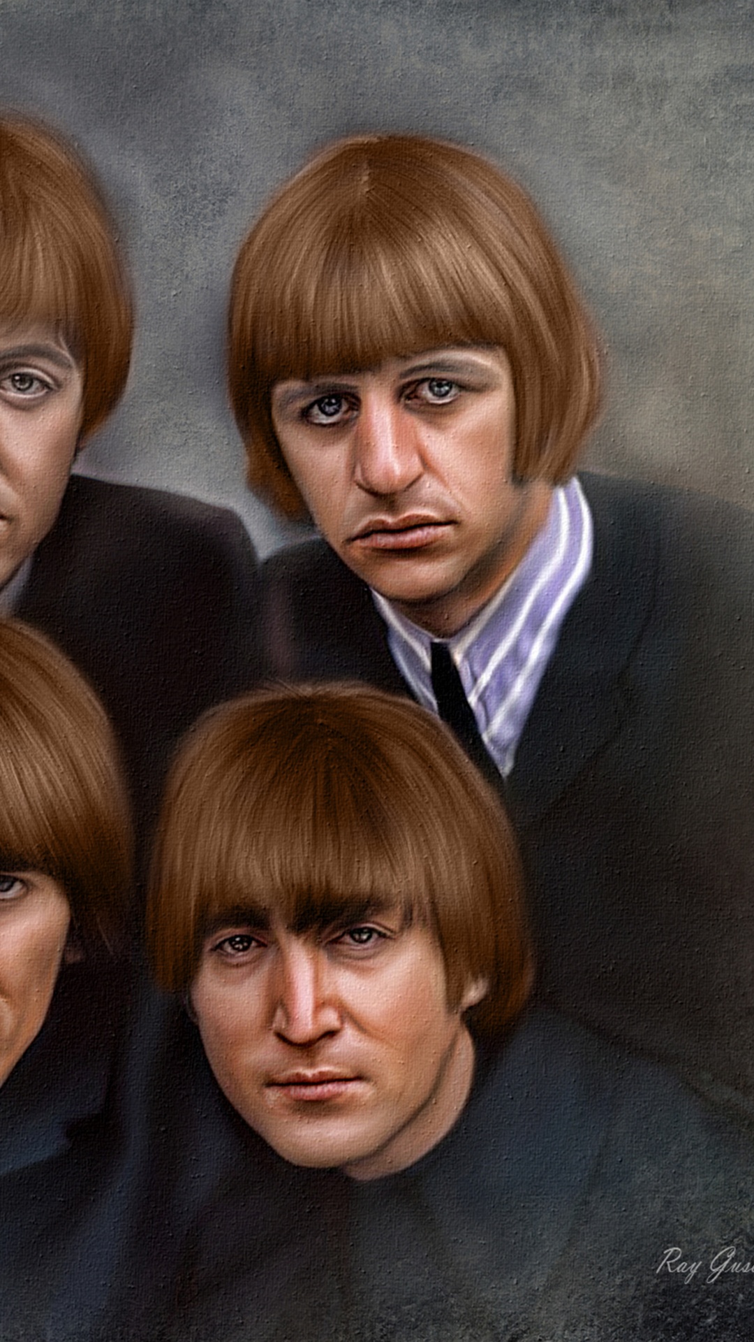John Lennon, Paul McCartney, George Harrison, Ringo Starr, Los Beatles. Wallpaper in 1080x1920 Resolution