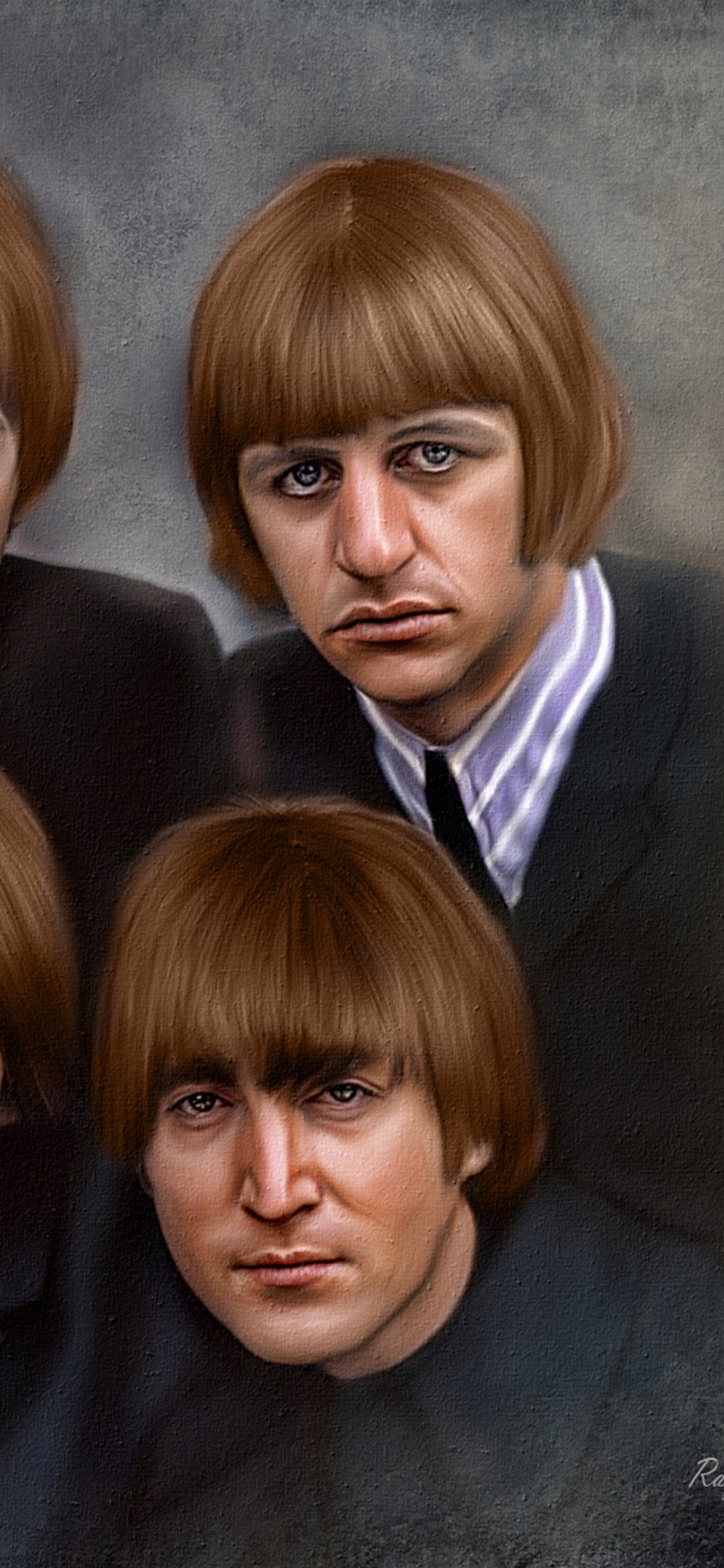 John Lennon, Paul McCartney, George Harrison, Ringo Starr, Los Beatles. Wallpaper in 1125x2436 Resolution