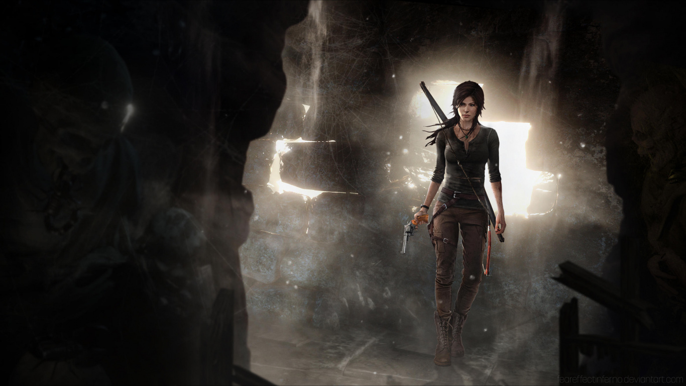 Tomb Raider, Shadow of The Tomb Raider, Darkness, pc Game, Digital Compositing. Wallpaper in 1366x768 Resolution