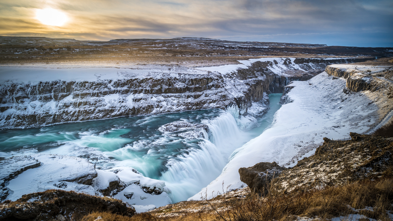 Glacier, Iceland, Shore, Natural Landscape, Winter. Wallpaper in 1280x720 Resolution