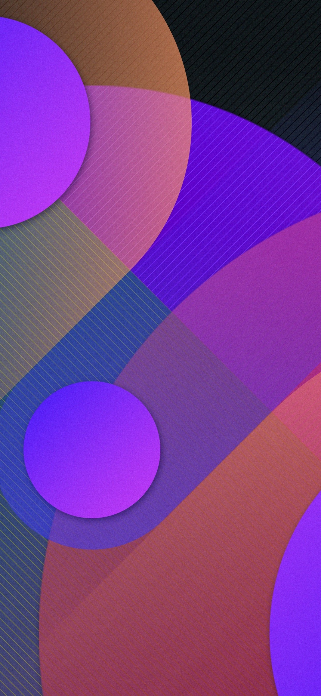 Lila Und Blaue Runde Abbildung. Wallpaper in 1125x2436 Resolution