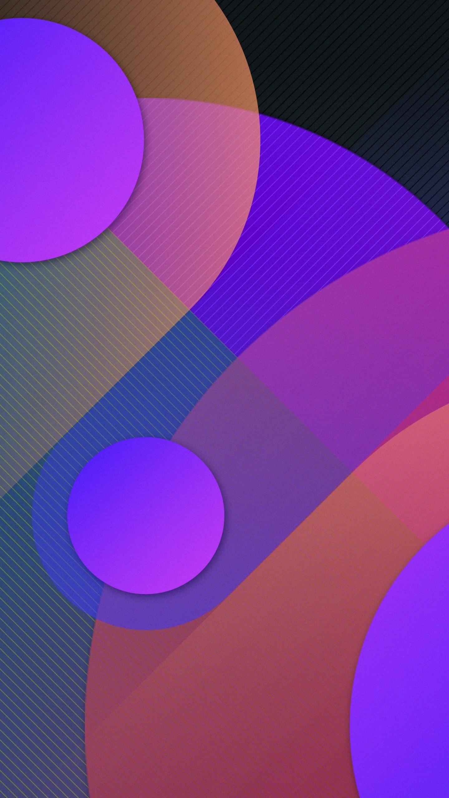 Illustration Ronde Violet et Bleu. Wallpaper in 1440x2560 Resolution