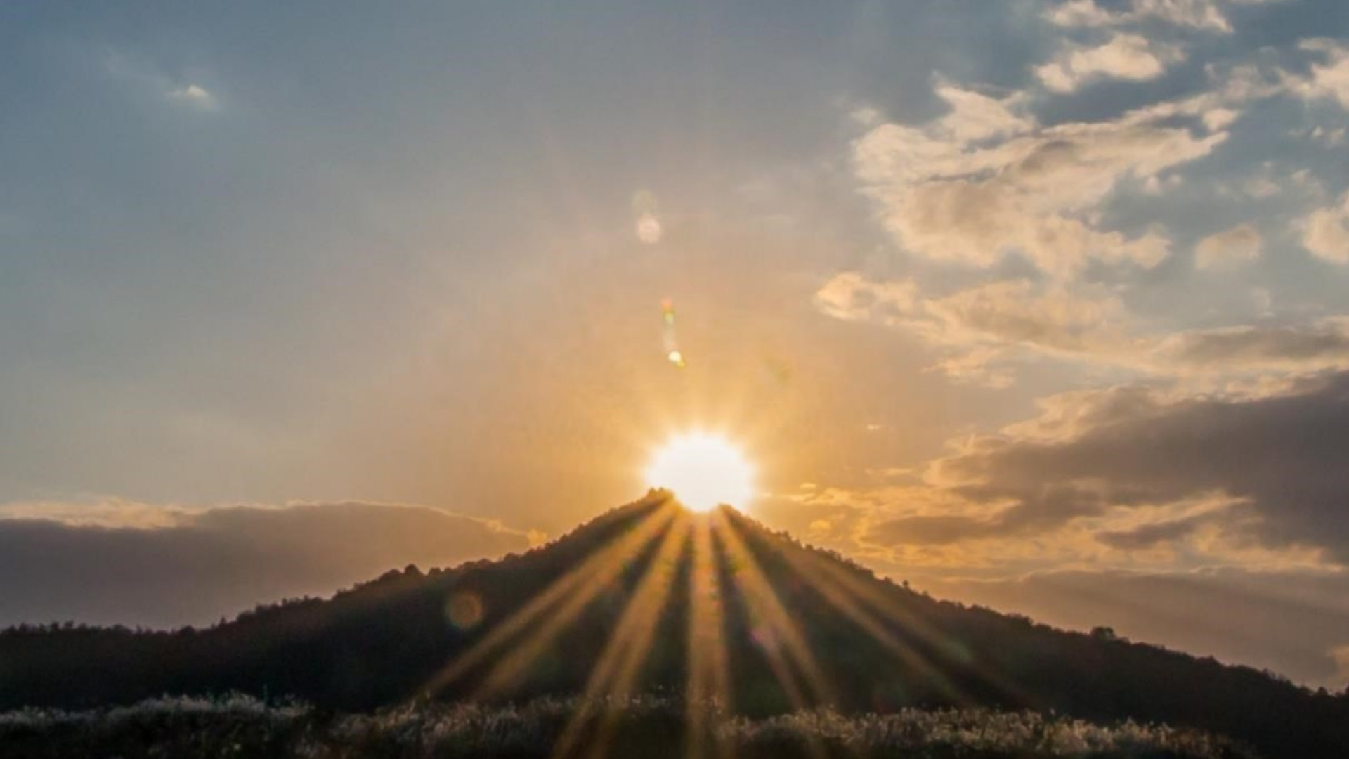 Sunset Lake Mountain, Sunset, Mountain, Nature, Lake. Wallpaper in 1920x1080 Resolution