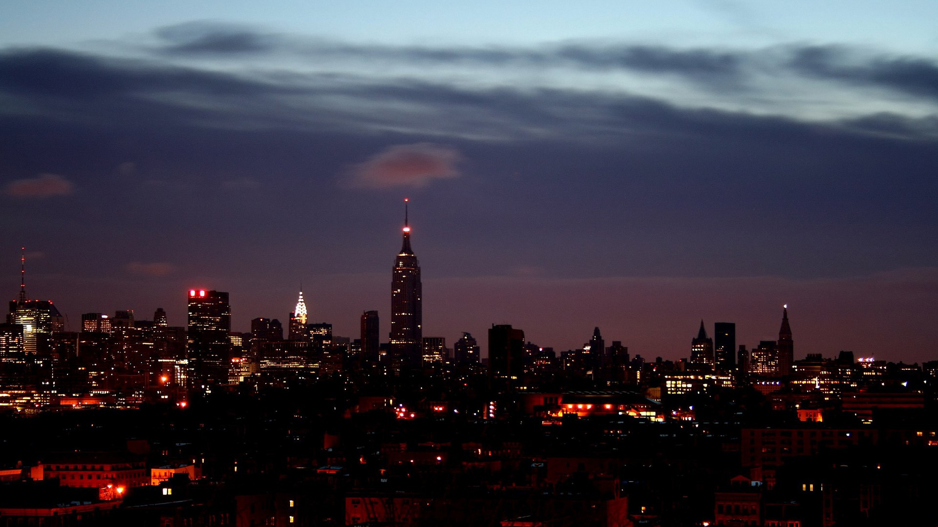 City Skyline During Night Time. Wallpaper in 1920x1080 Resolution