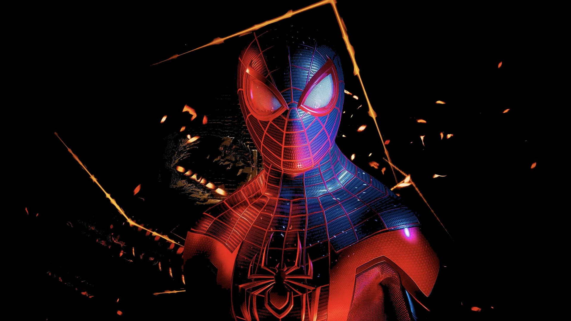 OLED, Spider-man, Obscurité, Merveilles Homme-araignée Miles Morales, Divertissement. Wallpaper in 1920x1080 Resolution
