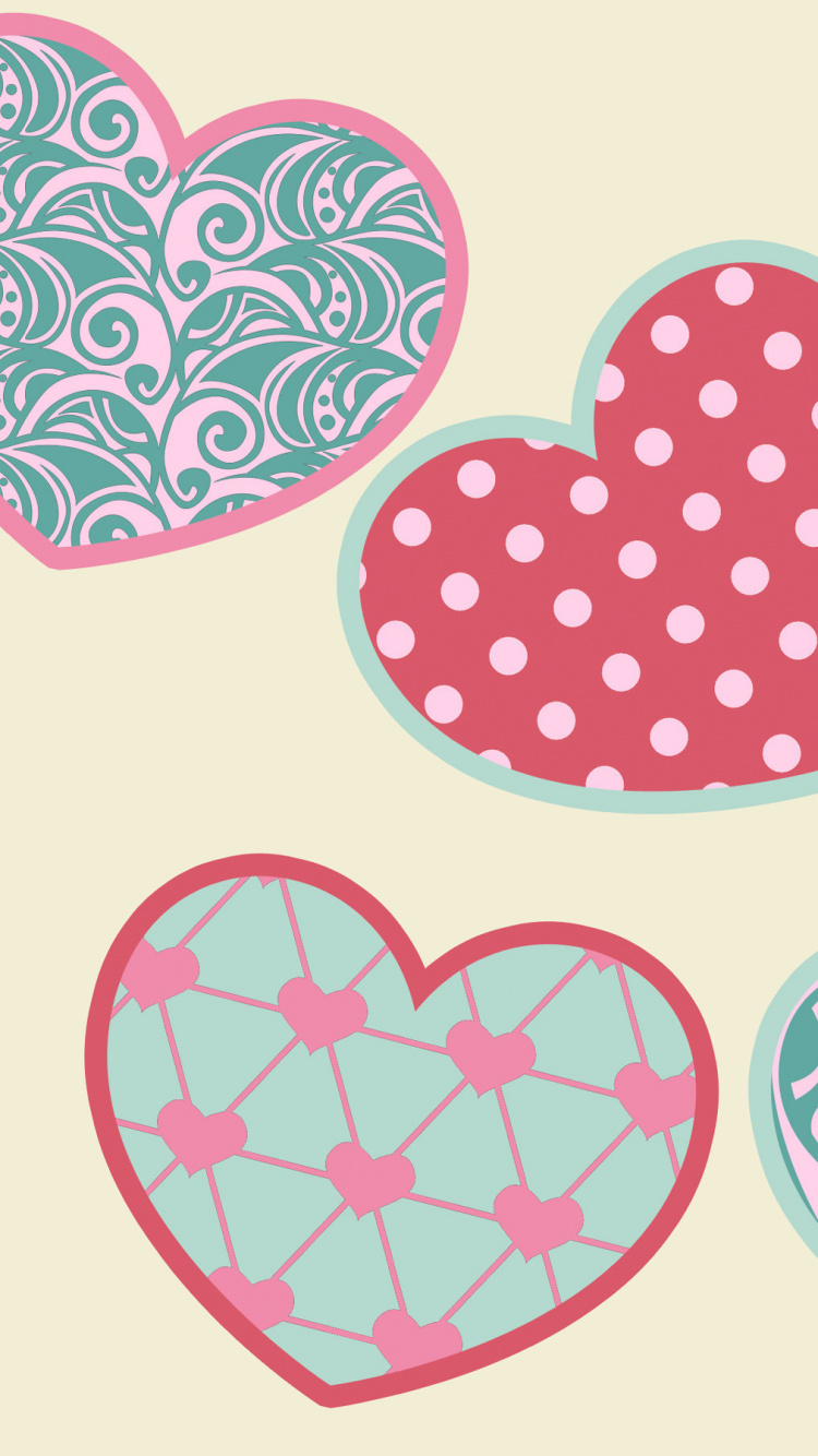 Coraz, Patrón, Rosa, Diseño, el Día de San Valentín. Wallpaper in 750x1334 Resolution