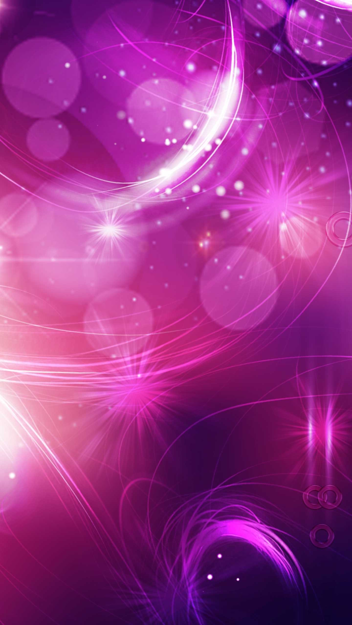 Lila Und Rosa Herzillustration. Wallpaper in 1440x2560 Resolution