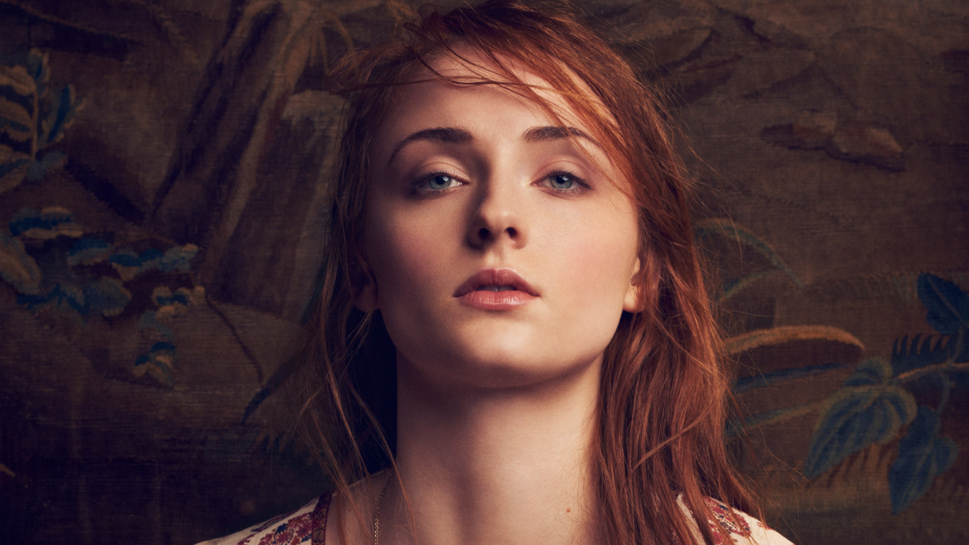 Sophie Turner, Sansa Stark, Game of Thrones, Nose, Hair. Wallpaper in 1366x768 Resolution