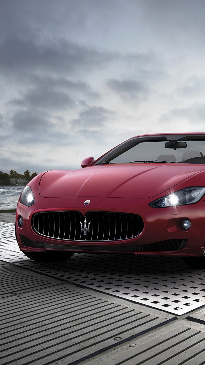 Red Ferrari 458 Italia on Dock. Wallpaper in 720x1280 Resolution