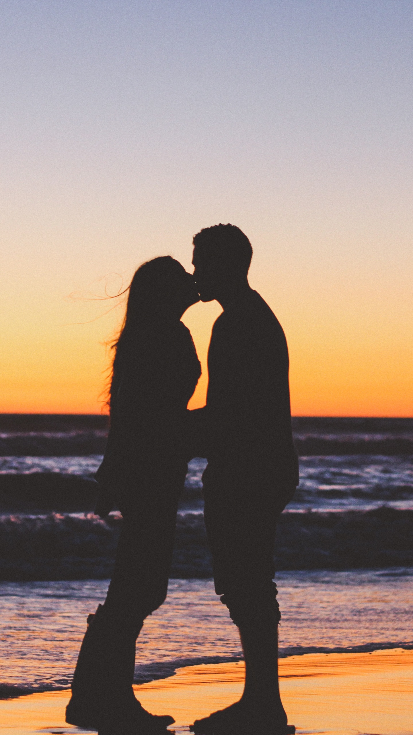 Romance, People in Nature, Horizon, Beach, Sunset. Wallpaper in 1440x2560 Resolution