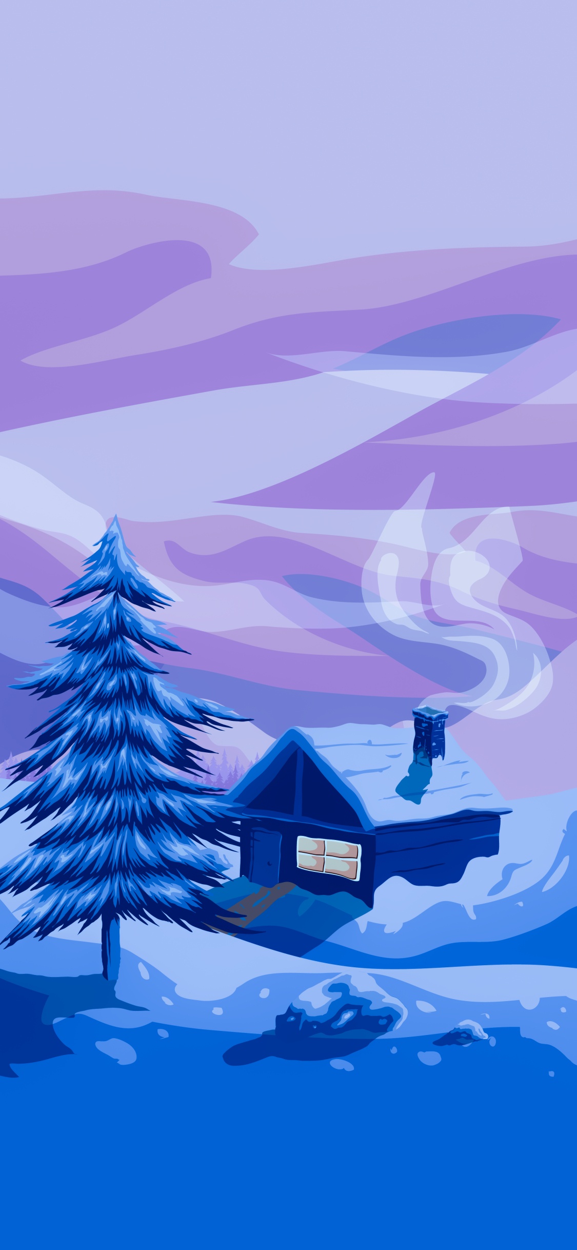 圣诞树, 落叶松, 自然景观, 斜坡, Evergreen 壁纸 1125x2436 允许