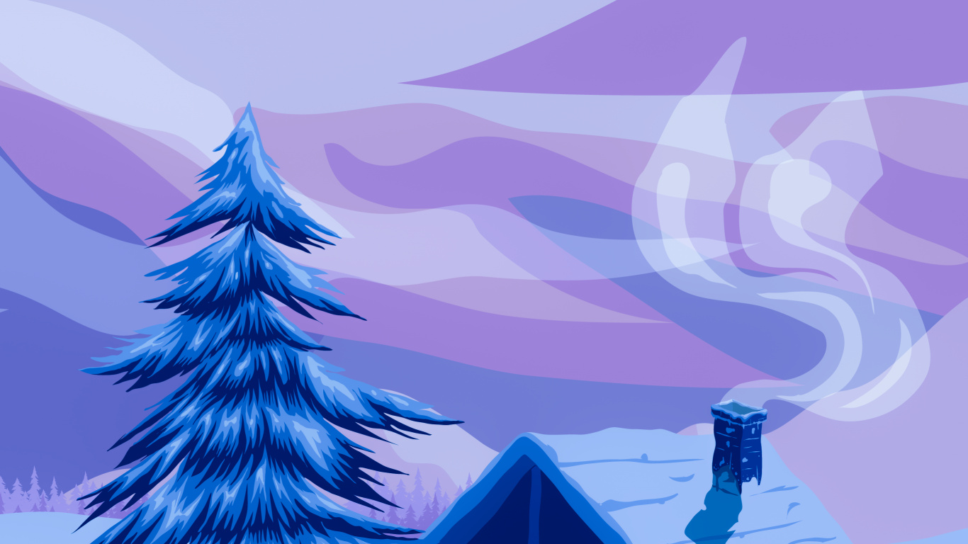 圣诞树, 落叶松, 自然景观, 斜坡, Evergreen 壁纸 1366x768 允许