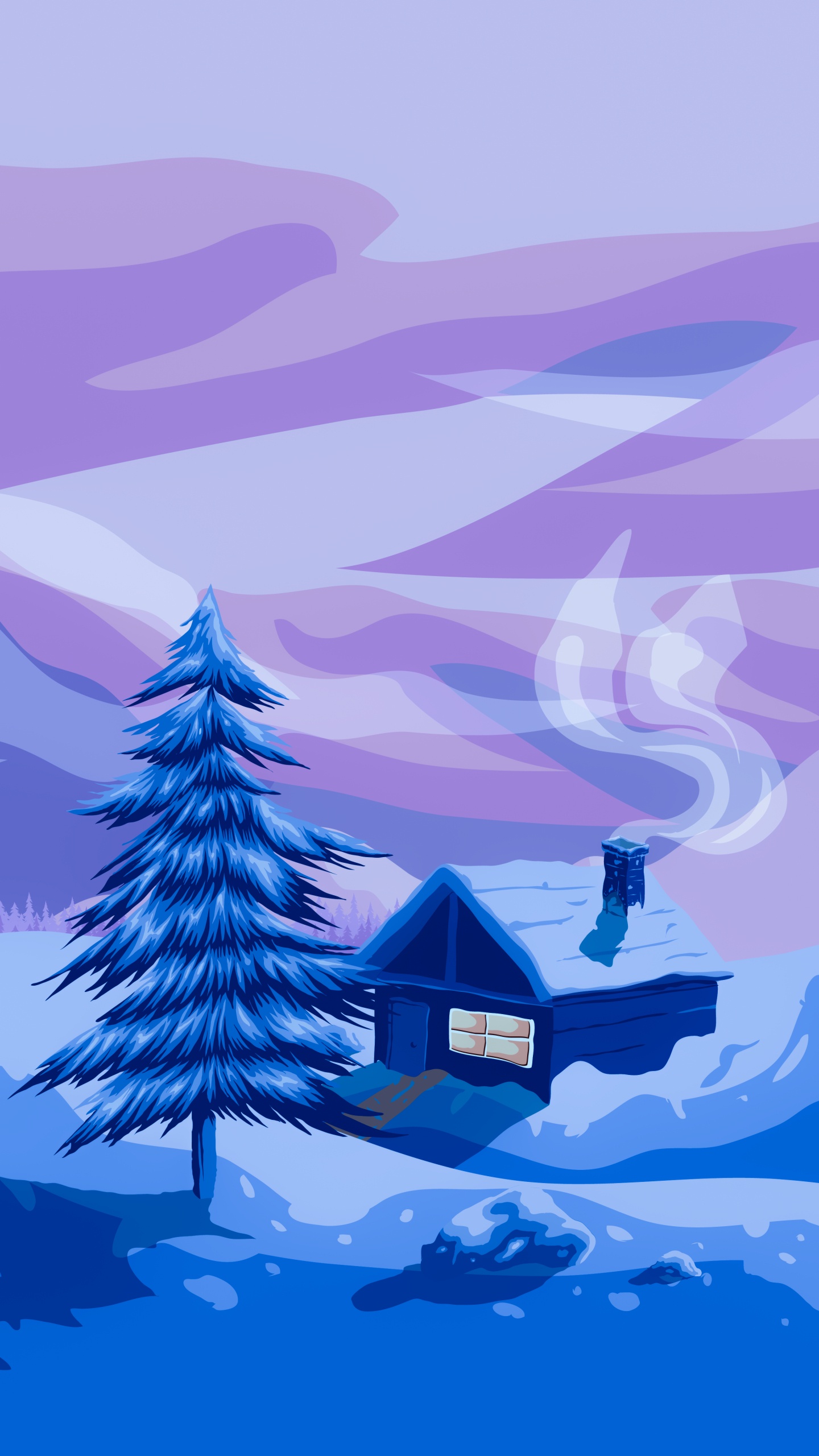 圣诞树, 落叶松, 自然景观, 斜坡, Evergreen 壁纸 1440x2560 允许