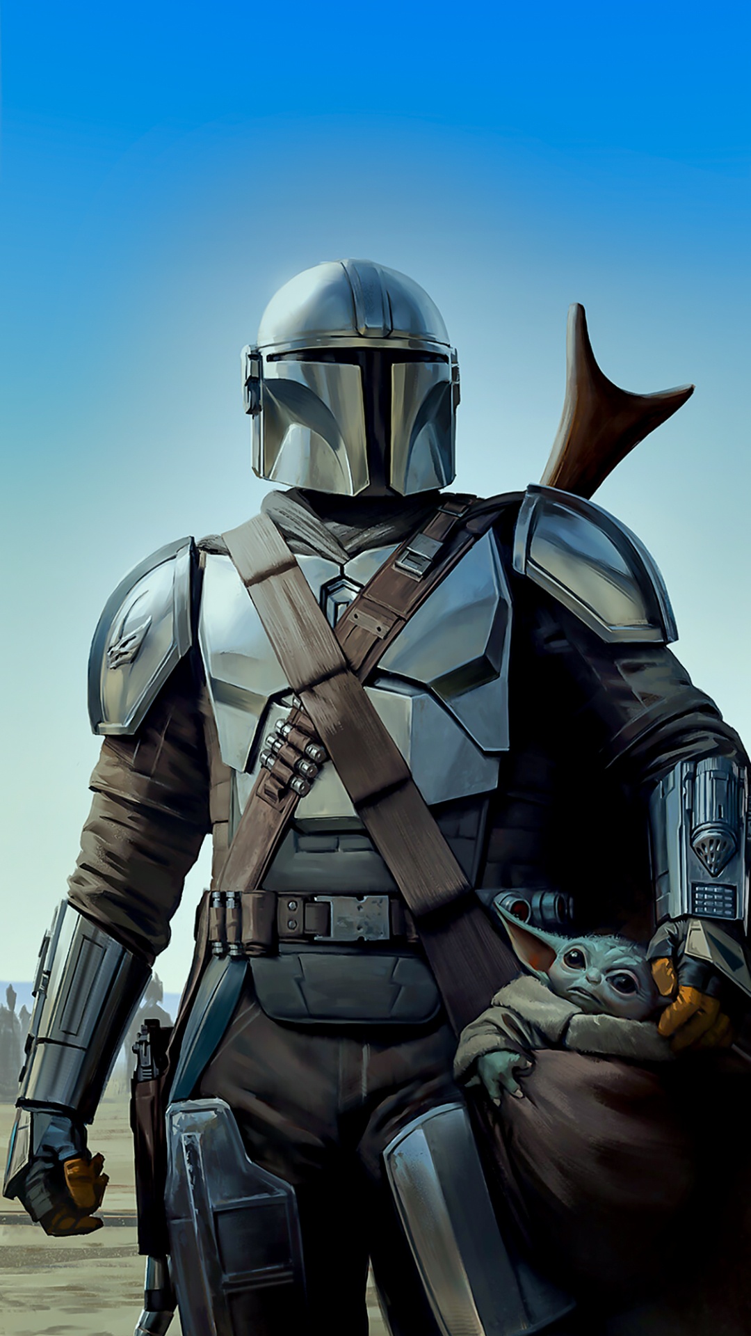 The Mandalorian, Grogu, Star Wars Legion, Star Wars, Fantasy Flight Games. Wallpaper in 1080x1920 Resolution