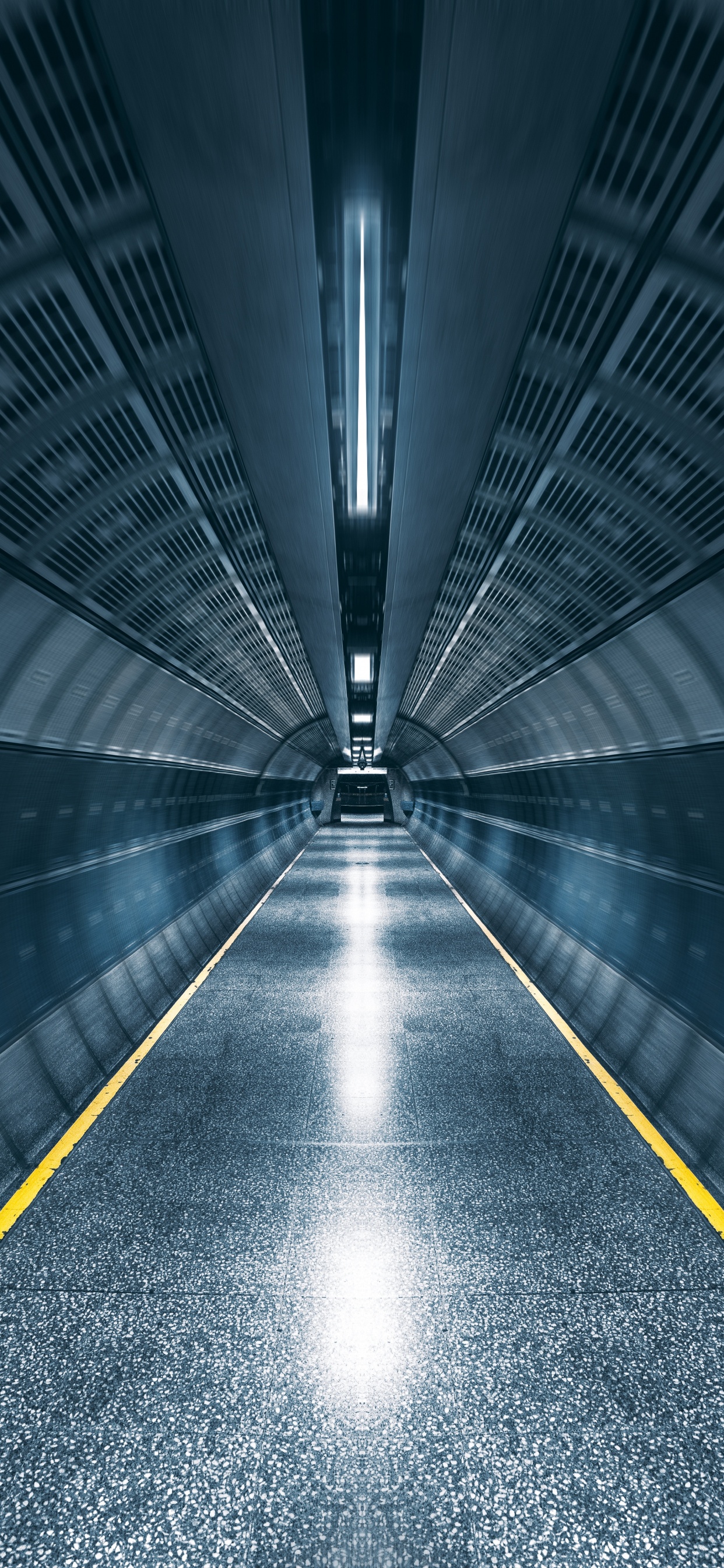 Túnel de Carretera Gris y Amarillo. Wallpaper in 1242x2688 Resolution