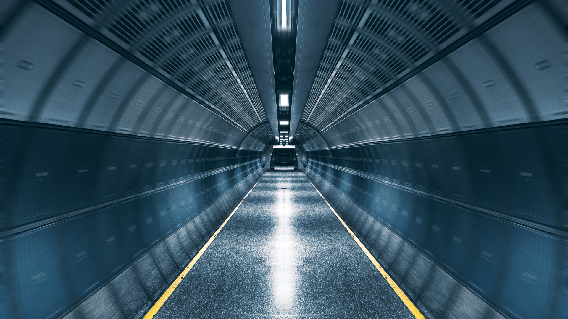 Gray and Yellow Road Tunnel. Wallpaper in 1920x1080 Resolution