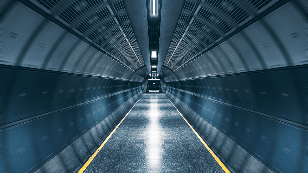 Grauer Und Gelber Straßentunnel. Wallpaper in 1280x720 Resolution