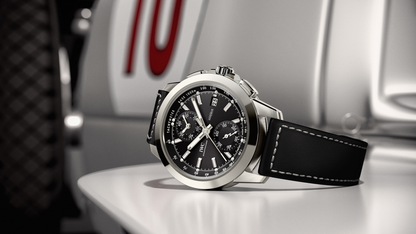 Silver and Black Round Analog Watch. Wallpaper in 1366x768 Resolution