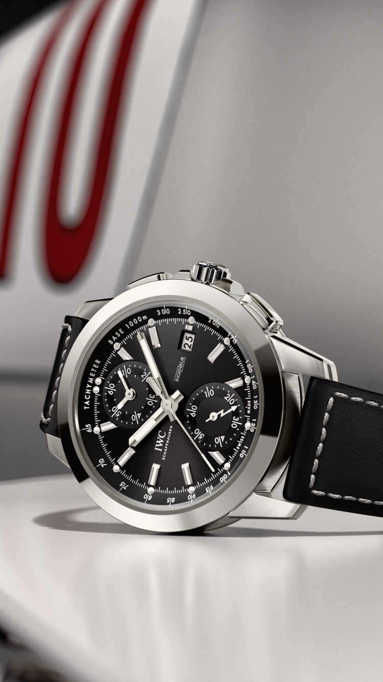 Silver and Black Round Analog Watch. Wallpaper in 750x1334 Resolution