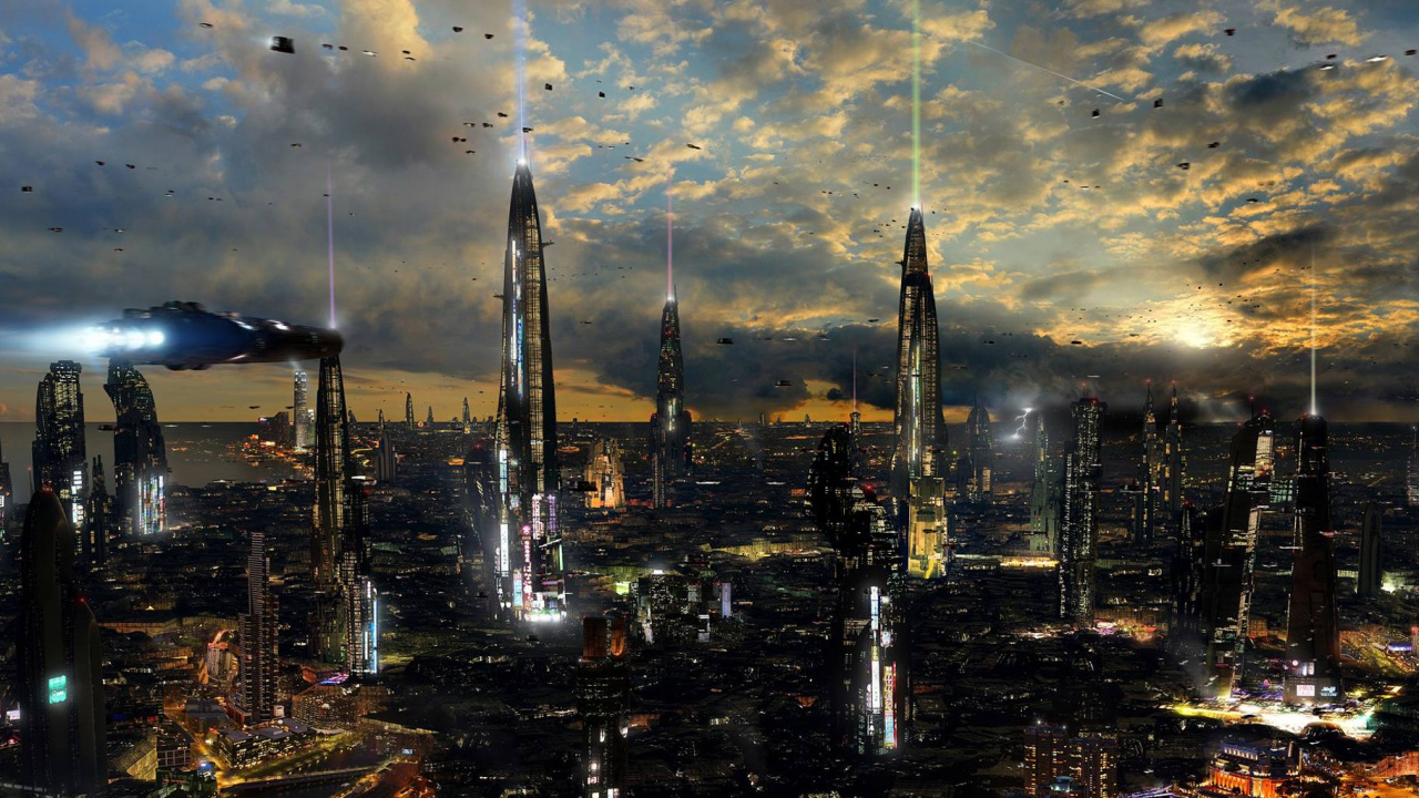 City Skyline Under Cloudy Sky During Daytime. Wallpaper in 1280x720 Resolution