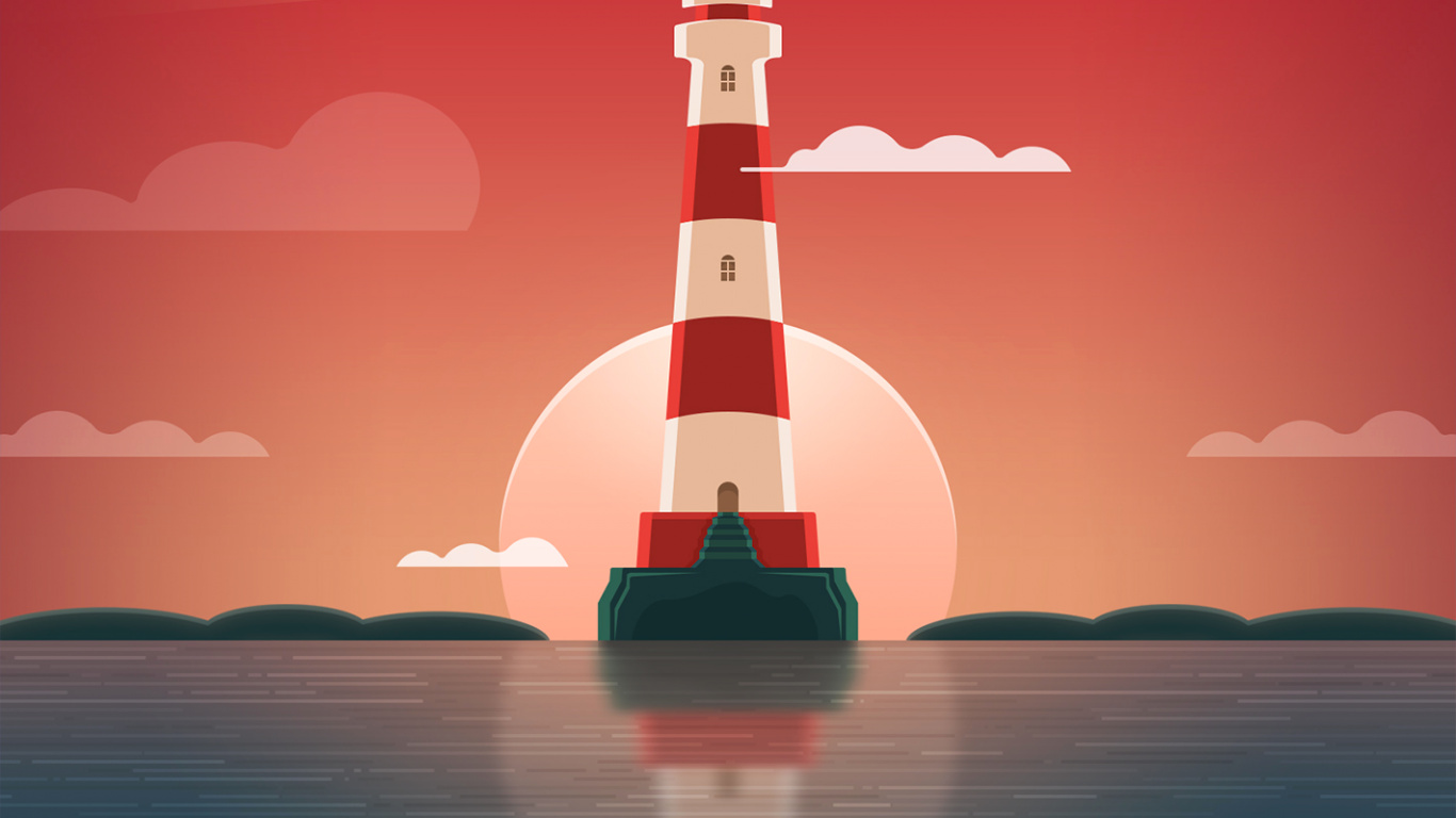 Wasser, Pixel 4a, Tower, Beacon, Horizont. Wallpaper in 1366x768 Resolution