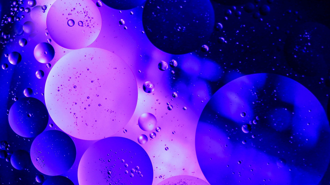 Azul, Agua, Morado, Violeta, Circulo. Wallpaper in 1366x768 Resolution