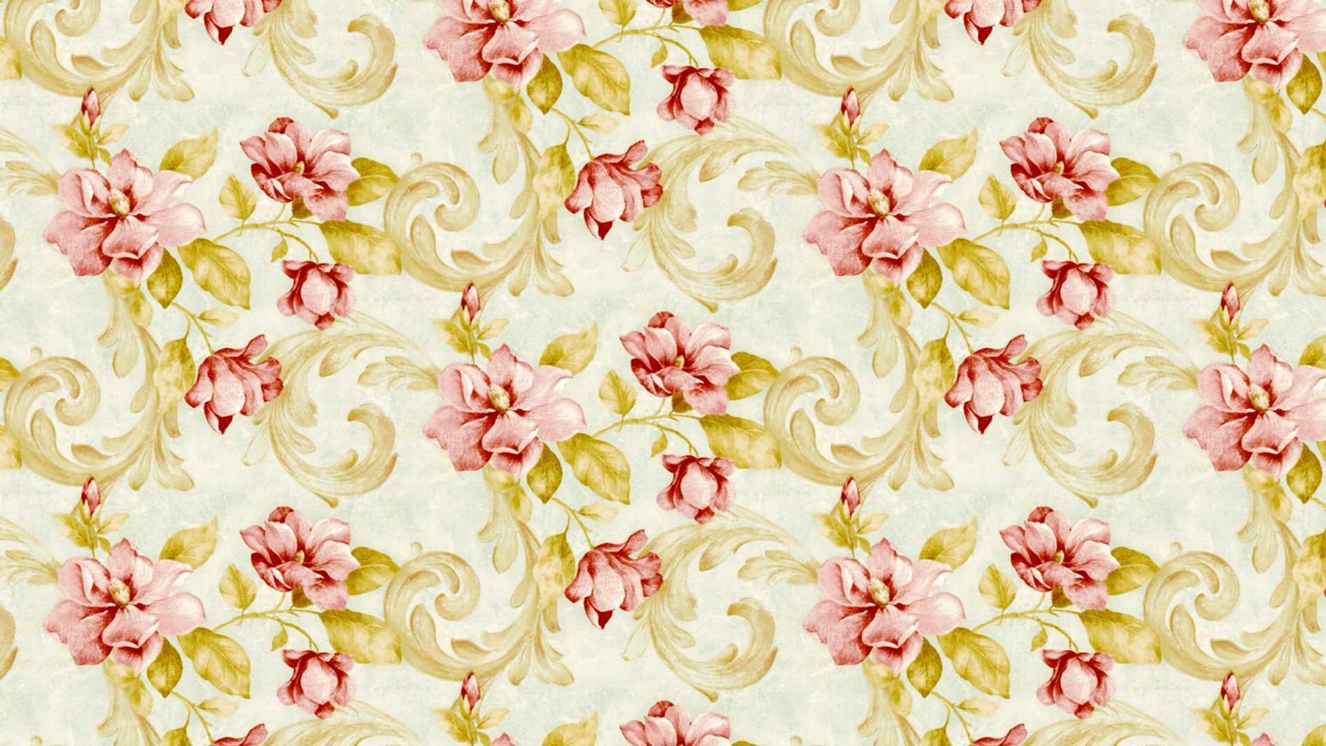 White Pink and Green Floral Textile. Wallpaper in 1920x1080 Resolution