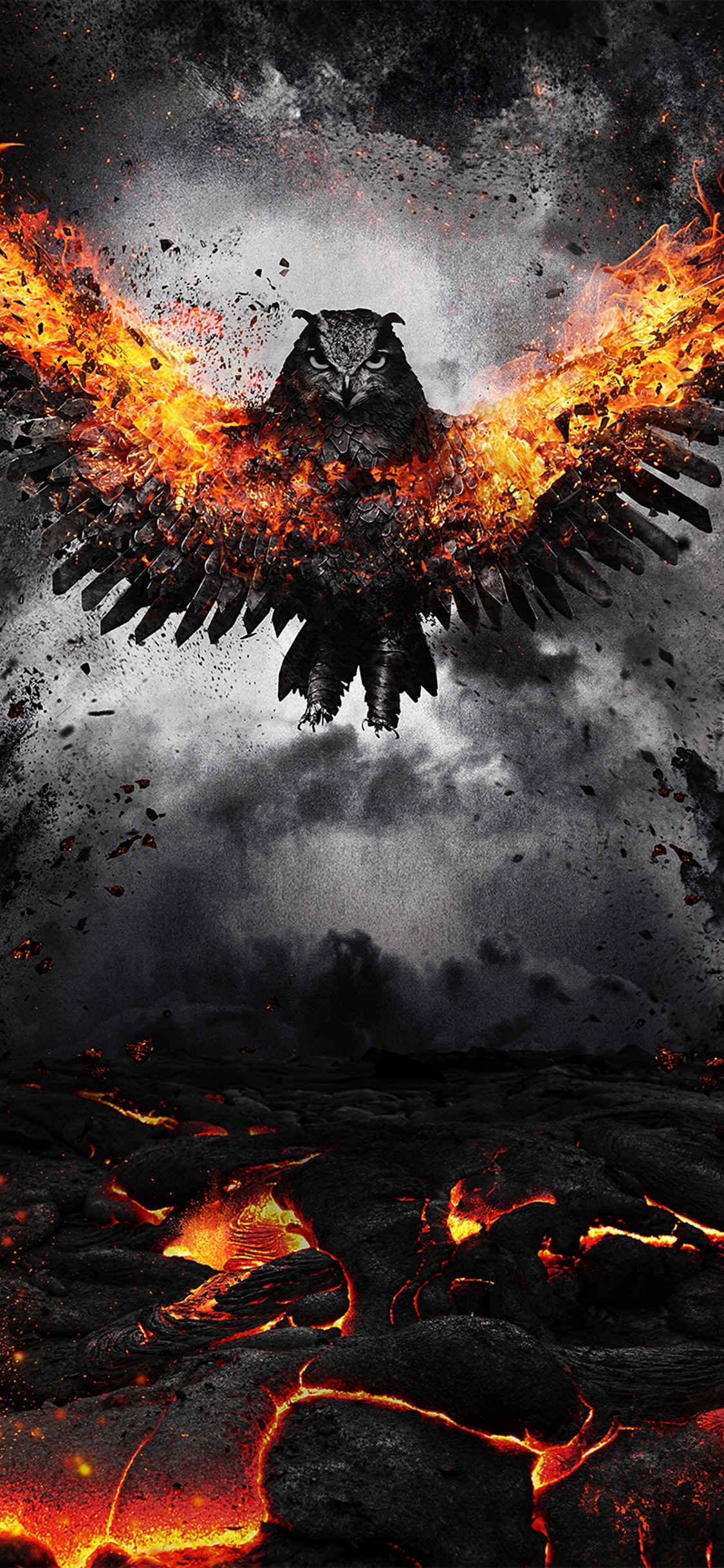 Burning Fire on Fire Pit. Wallpaper in 1125x2436 Resolution