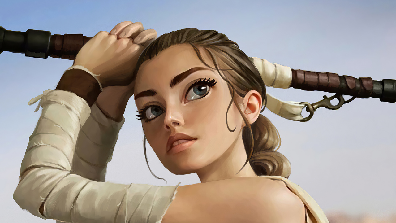 Rey Star Wars Fan Art, König, Star Wars Der Letzte Jedi, Darth Vader, Fan-Kunst. Wallpaper in 1280x720 Resolution