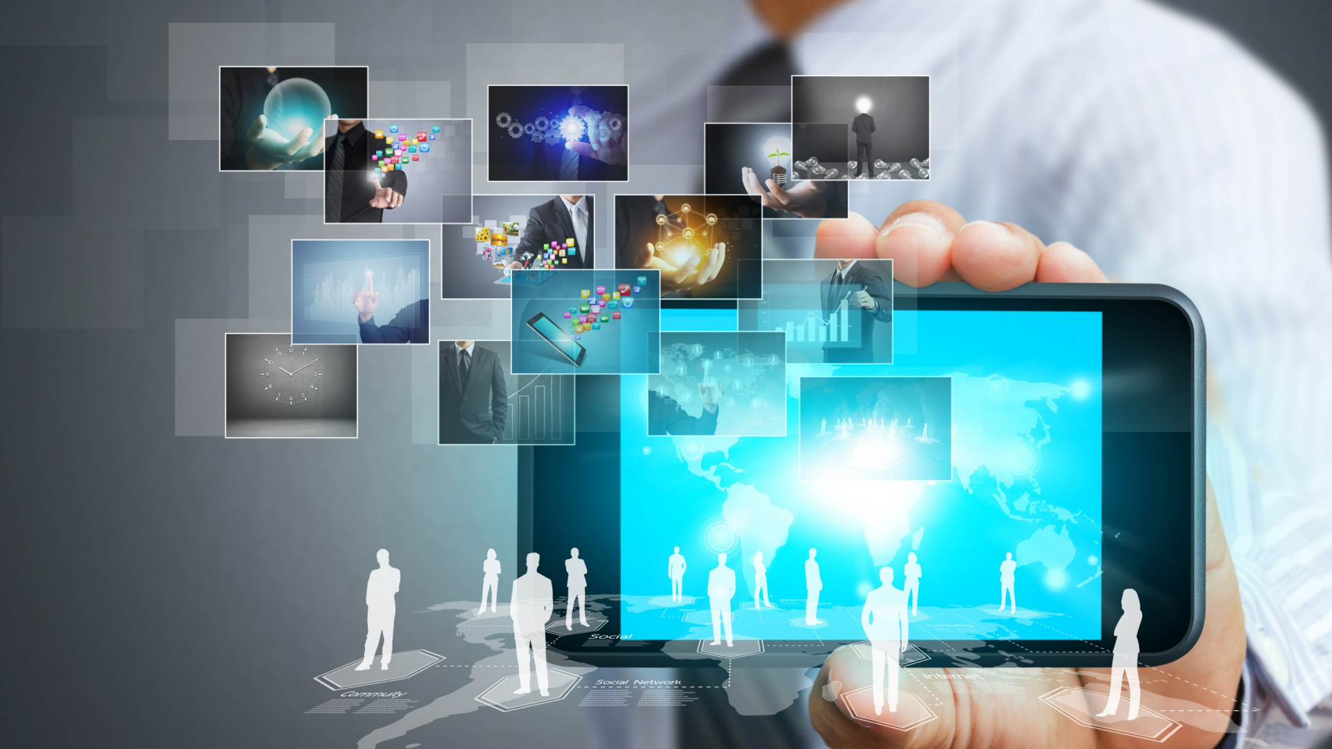 小工具, 多媒体, 智能手机, 业务, 通信 壁纸 1920x1080 允许