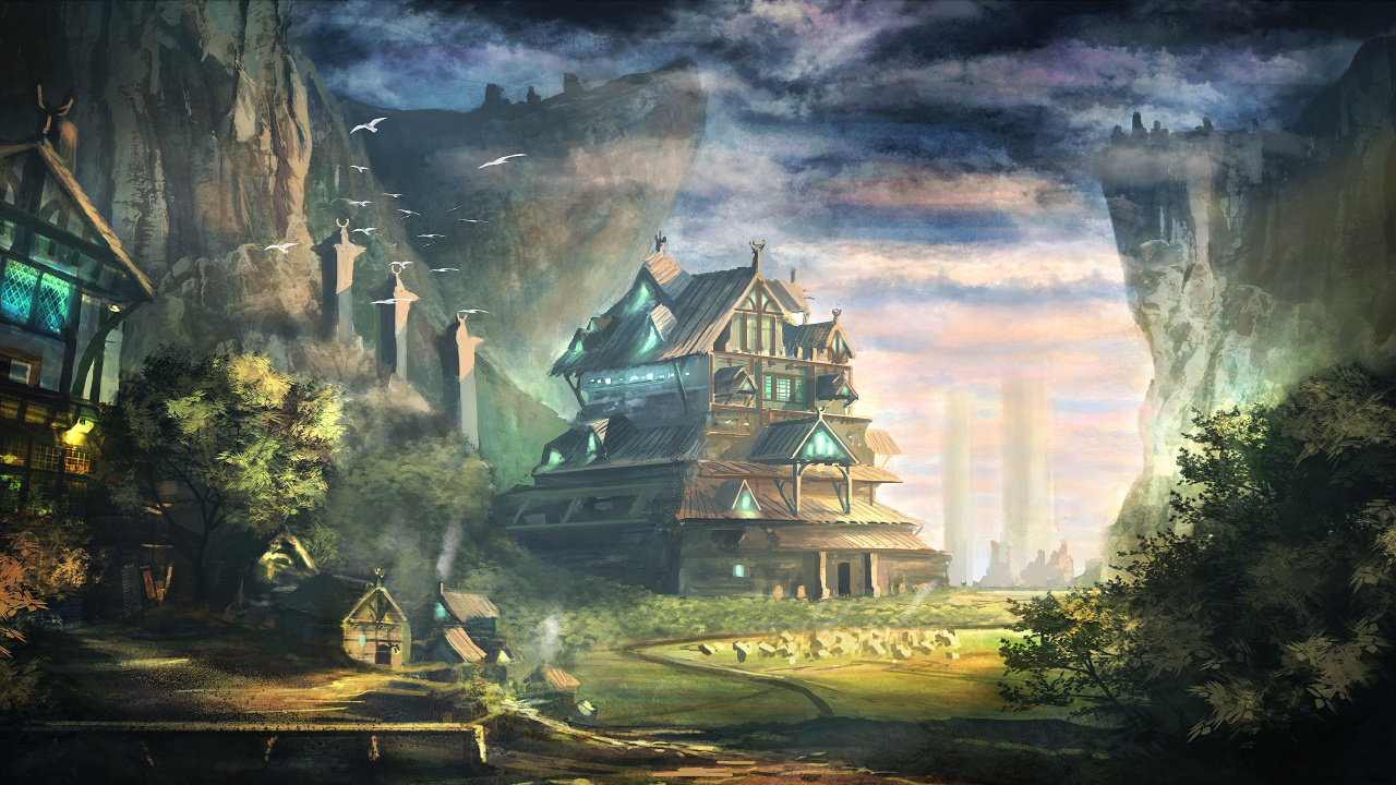 White and Black House Painting. Wallpaper in 1280x720 Resolution