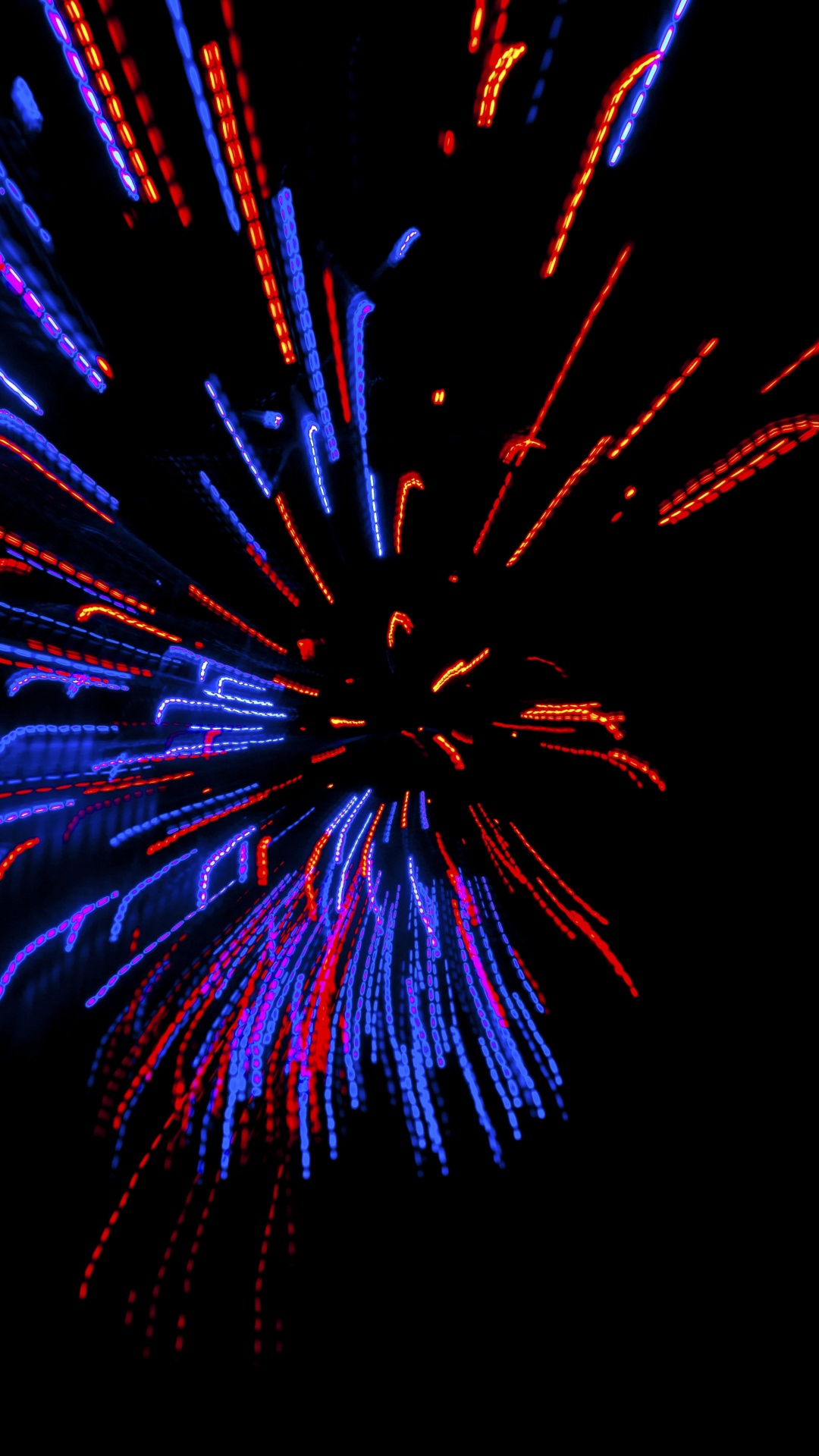 Rotes Und Blaues Feuerwerk. Wallpaper in 1080x1920 Resolution