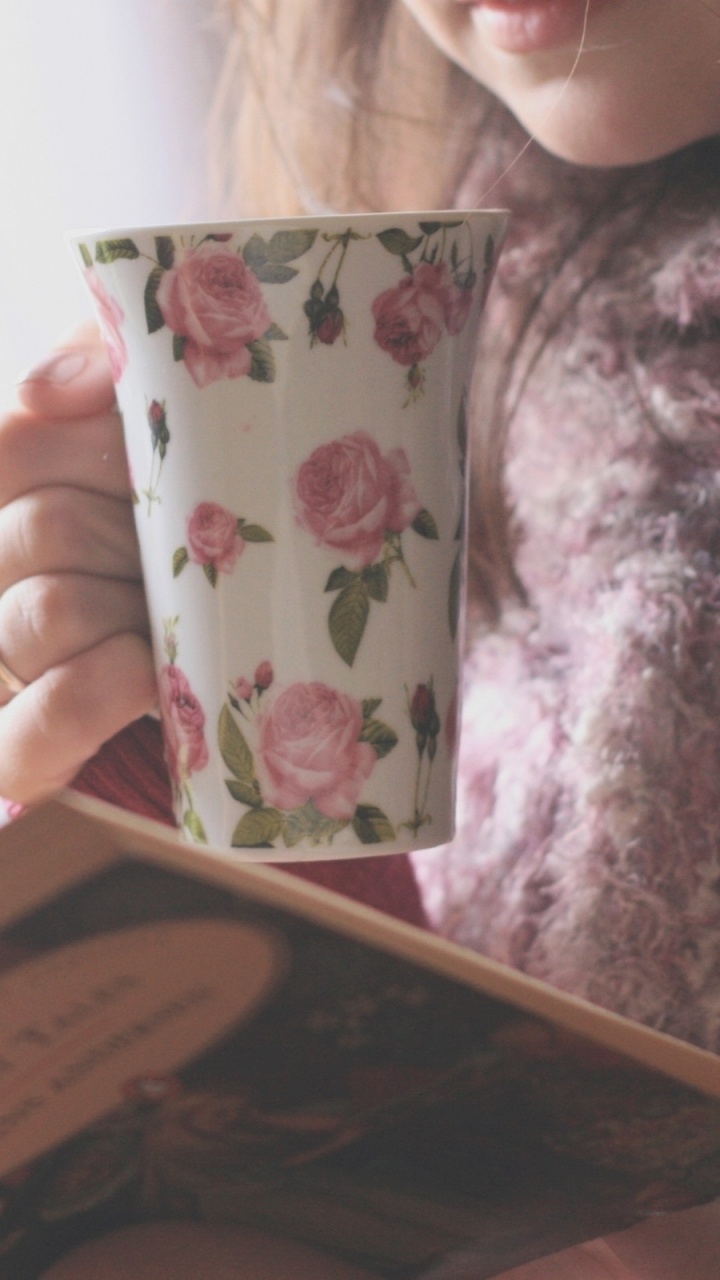 Pink, Lecture, Thé, Tasse à Café, Tasse. Wallpaper in 720x1280 Resolution