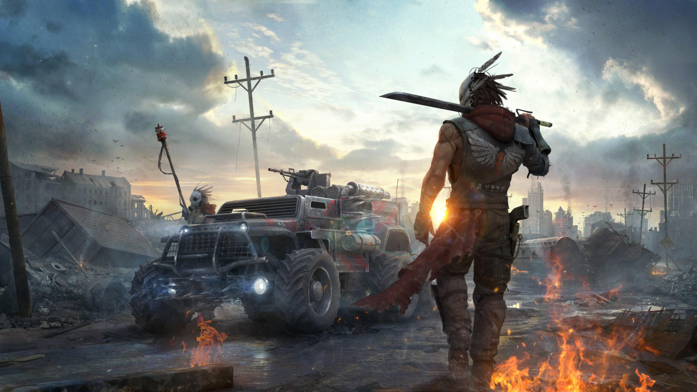 Crossout, Massively-multiplayer-online-Spiel, Actionspiel, Pc-Spiel, Strategie-video-Spiel. Wallpaper in 1366x768 Resolution