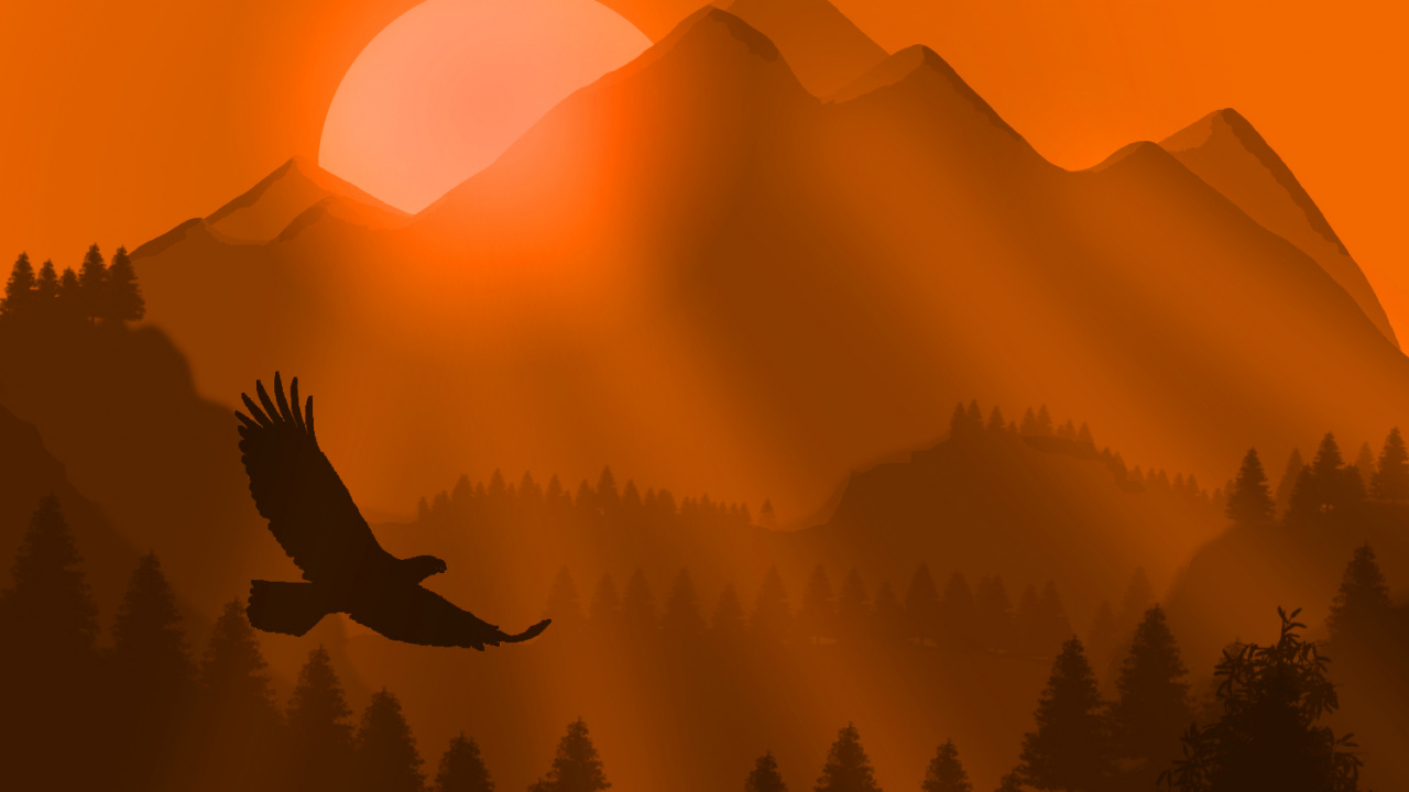 Natur, Orange, Sonnenaufgang, Naturlandschaft, Morgen. Wallpaper in 1280x720 Resolution