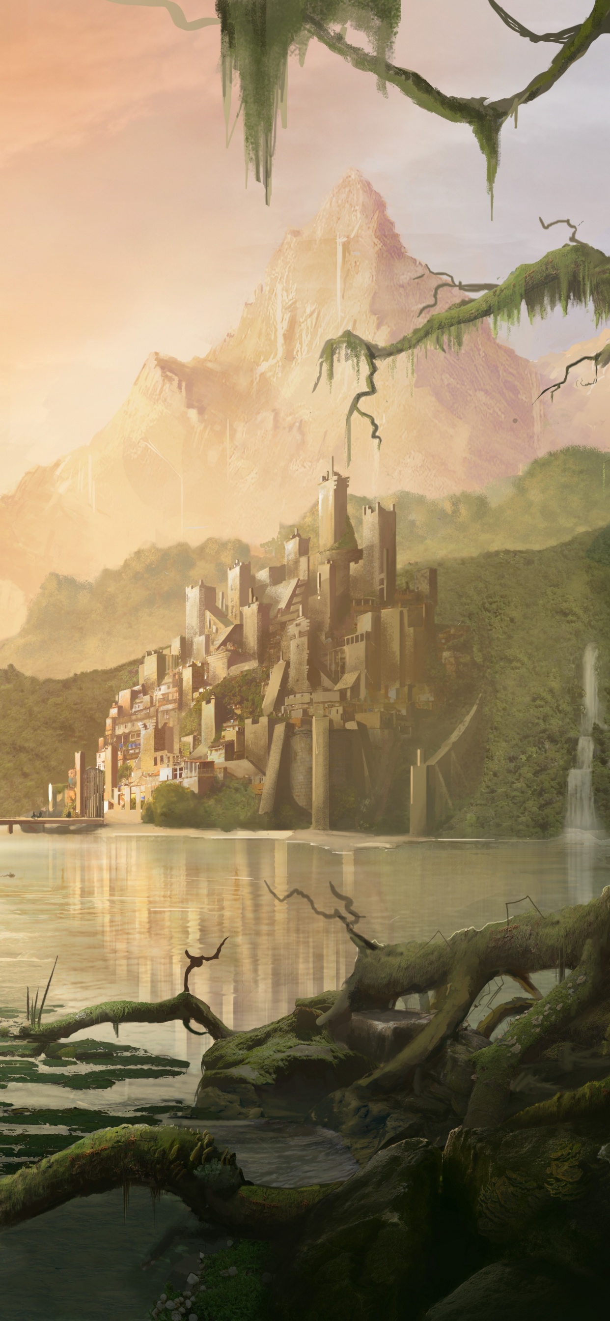 Cascadas Cerca de Árboles Verdes Durante el Día. Wallpaper in 1242x2688 Resolution