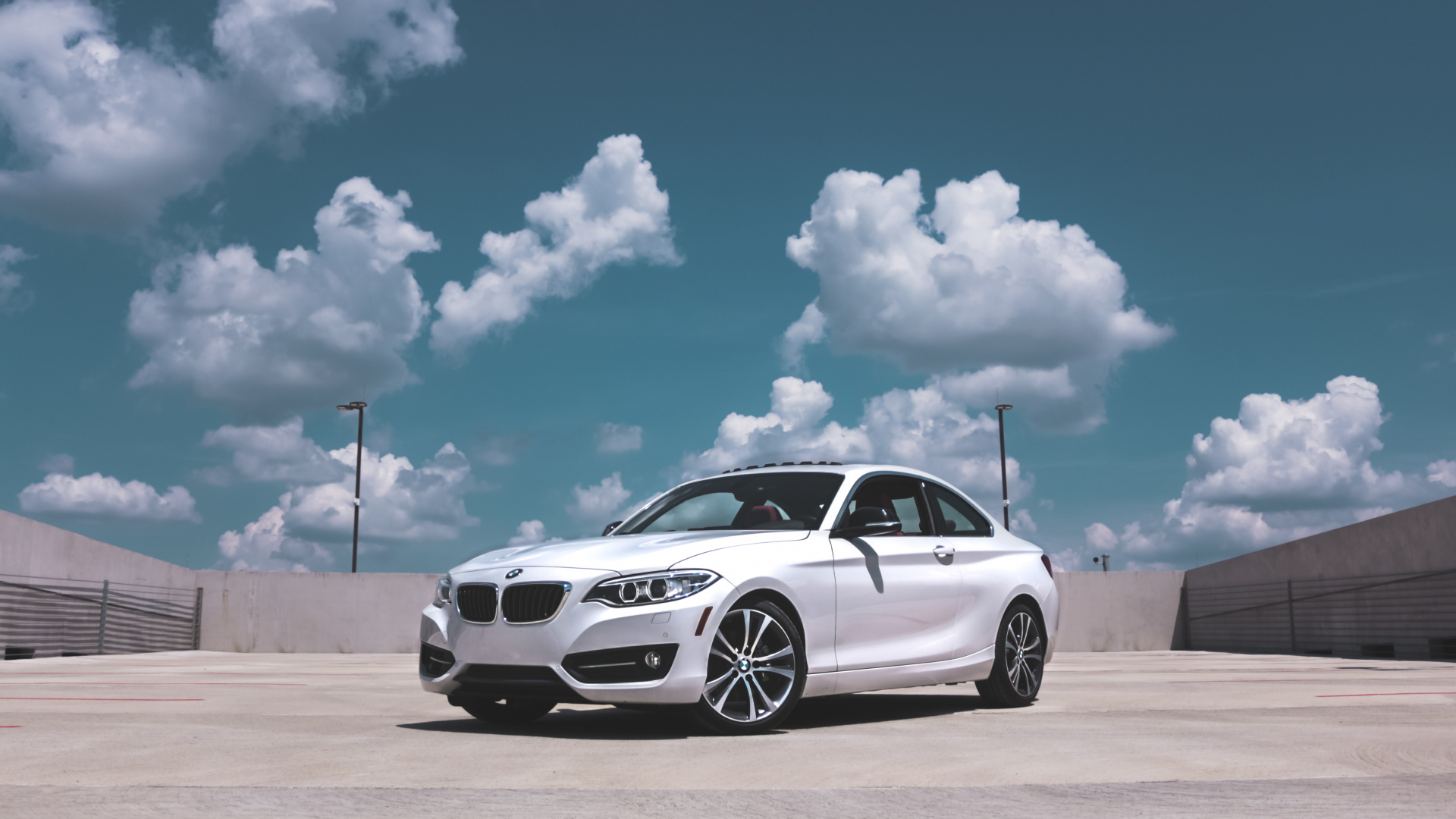 White Bmw m 3 Coupe on Brown Field Under Blue and White Sunny Cloudy Sky During. Wallpaper in 1920x1080 Resolution