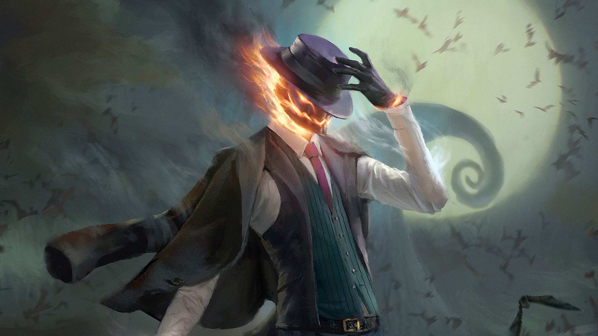 Man in Black Leather Jacket Smoking. Wallpaper in 1920x1080 Resolution