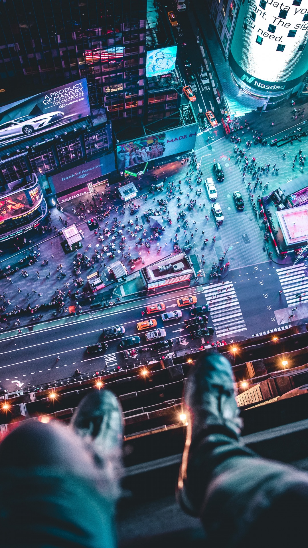 Ciel de Shibuya, Bâtiment, Nuit, Architecture, Purple. Wallpaper in 1080x1920 Resolution