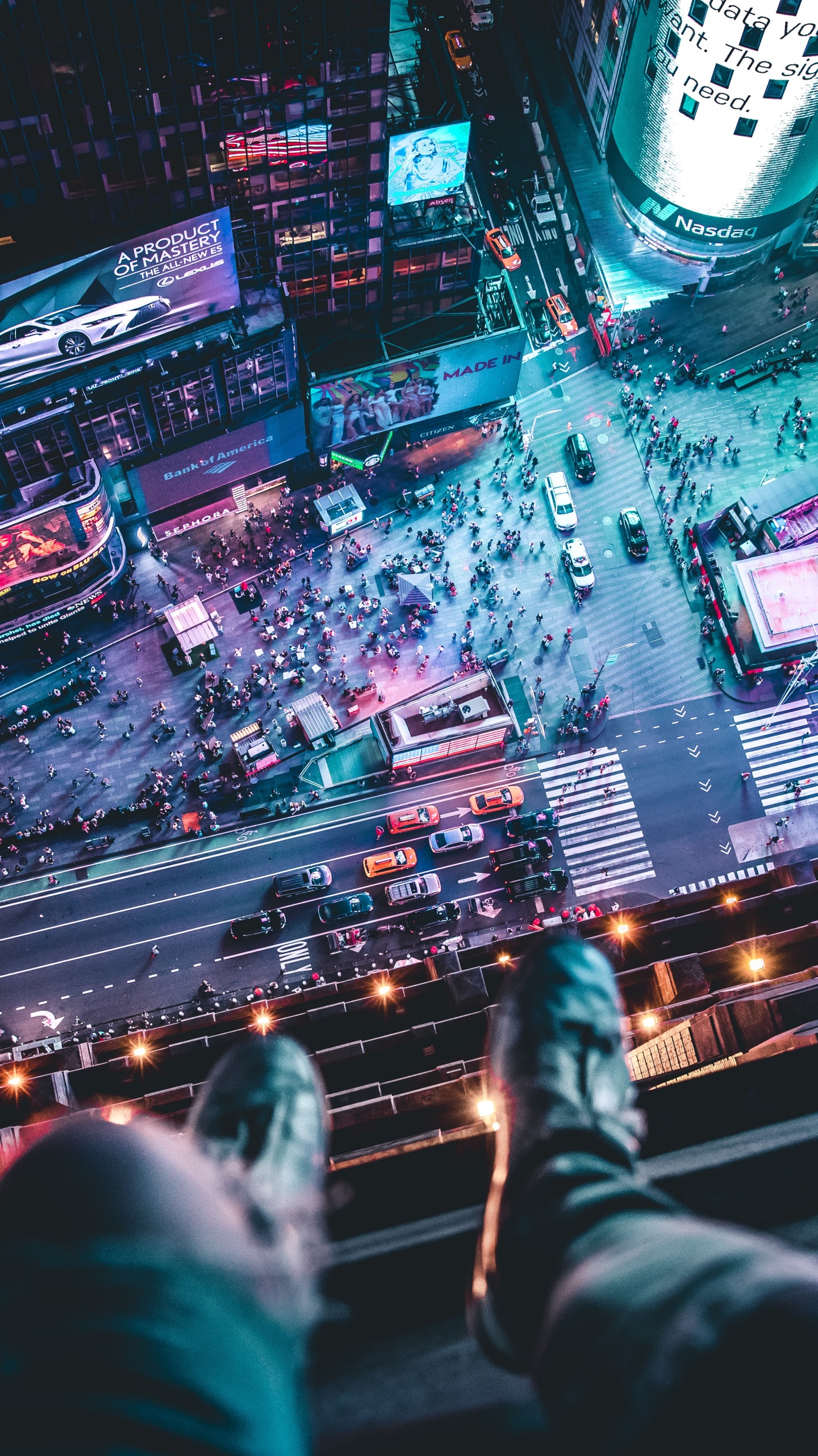 Ciel de Shibuya, Bâtiment, Nuit, Architecture, Purple. Wallpaper in 1440x2560 Resolution