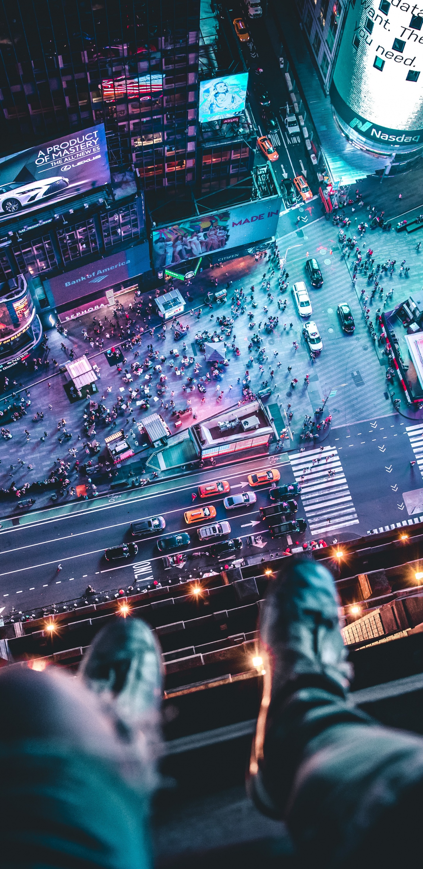 Shibuya-Himmel, Gebäude, Nacht, Architektur, Cloud. Wallpaper in 1440x2960 Resolution