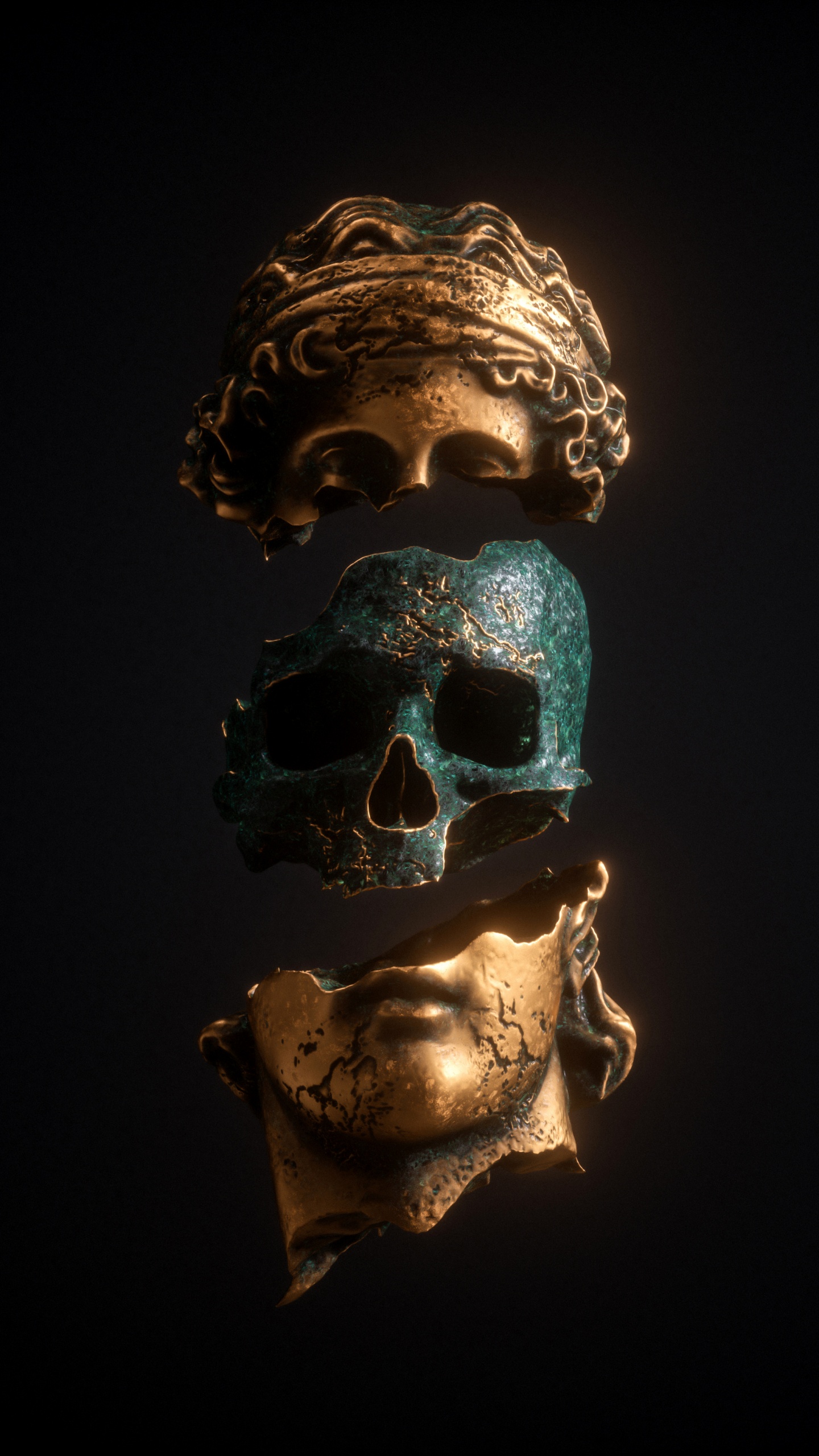 Smartphone, Tête, Mâchoire, Sculpture, Art. Wallpaper in 1440x2560 Resolution