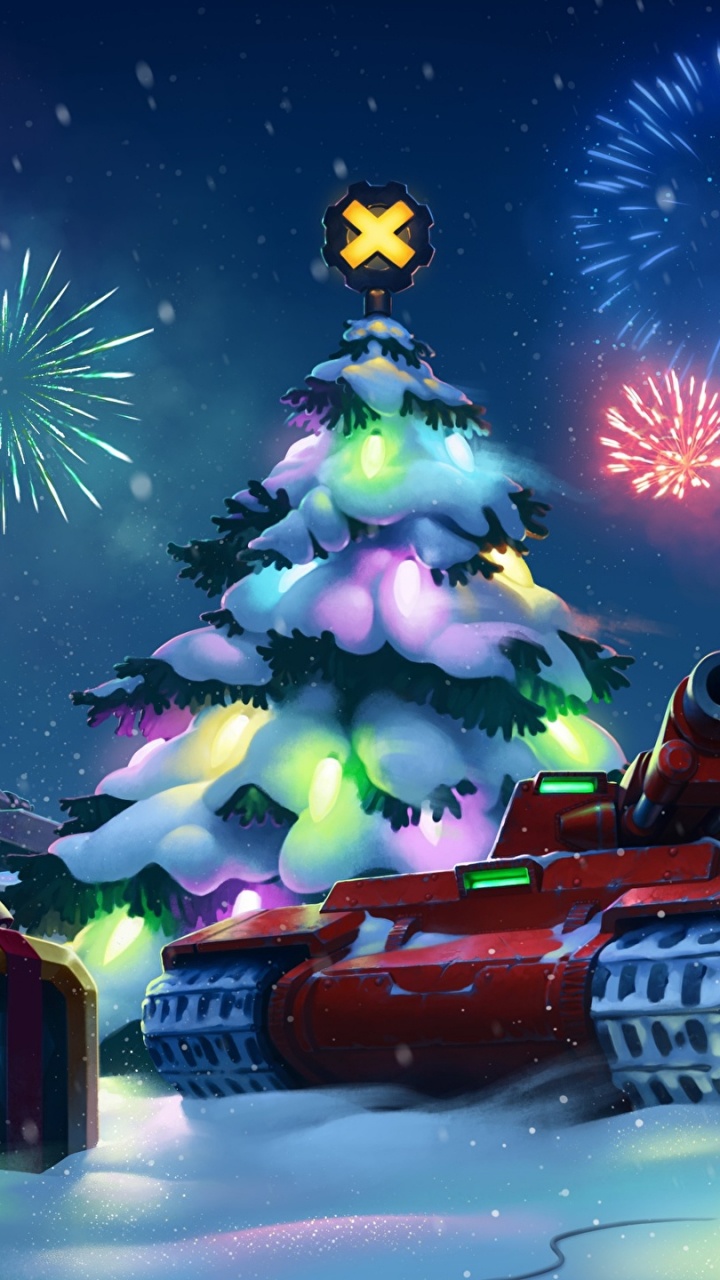 Le Jour De Noël, Arbre de Noël, Nouvelle Année, Événement, Artifice. Wallpaper in 720x1280 Resolution