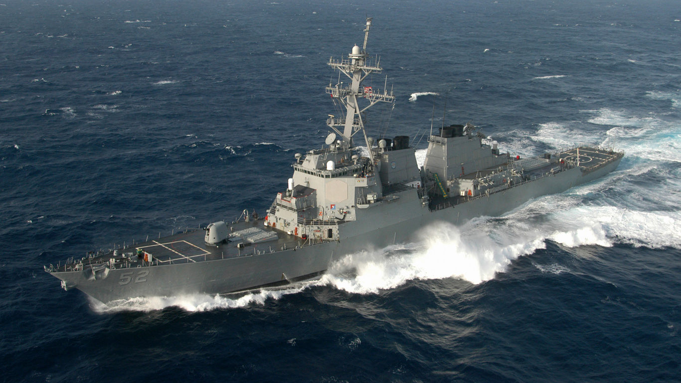 Destructora, la Marina de Estados Unidos, USS Arleigh Burke, Buque de Guerra de La, Naval. Wallpaper in 1366x768 Resolution