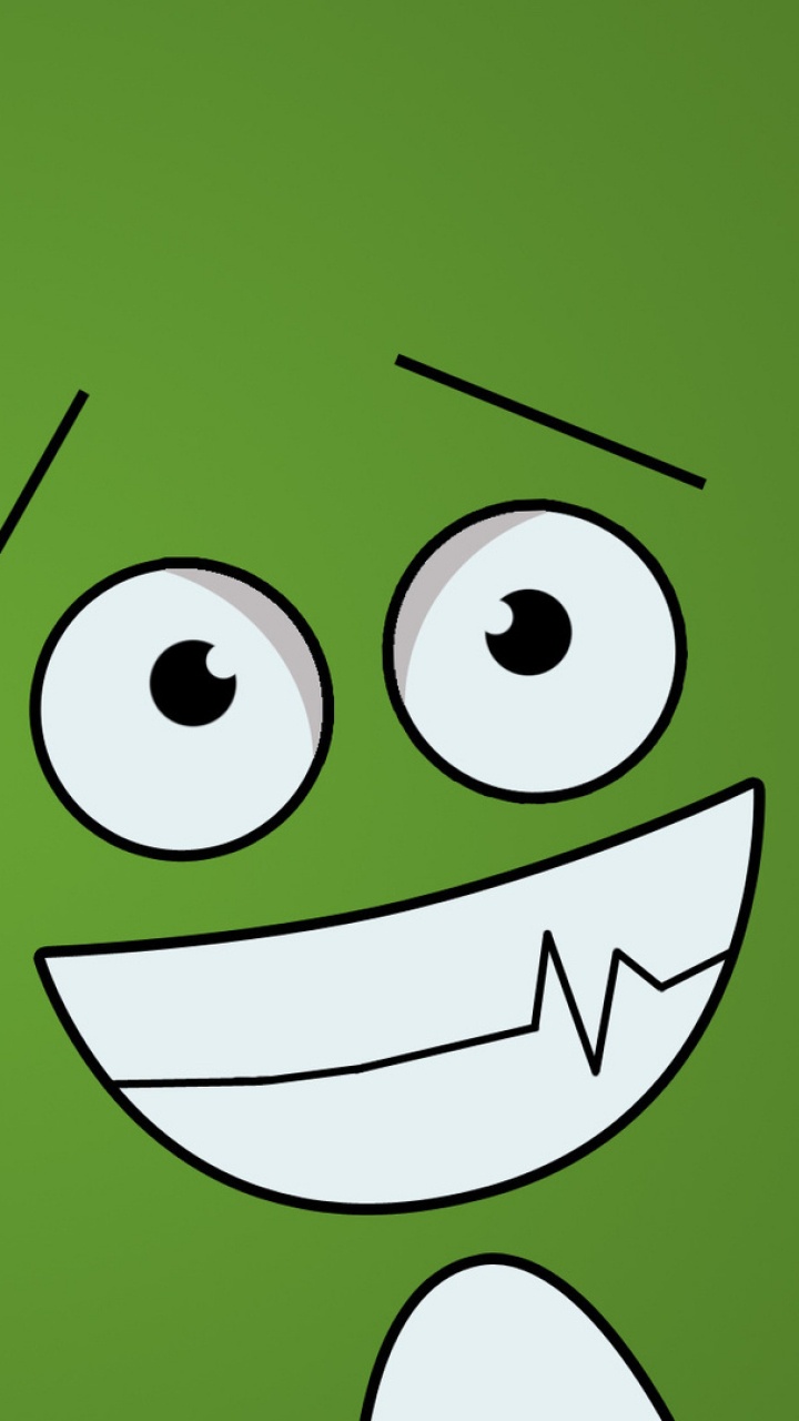 Personnage de Dessin Animé Vert et Blanc. Wallpaper in 720x1280 Resolution