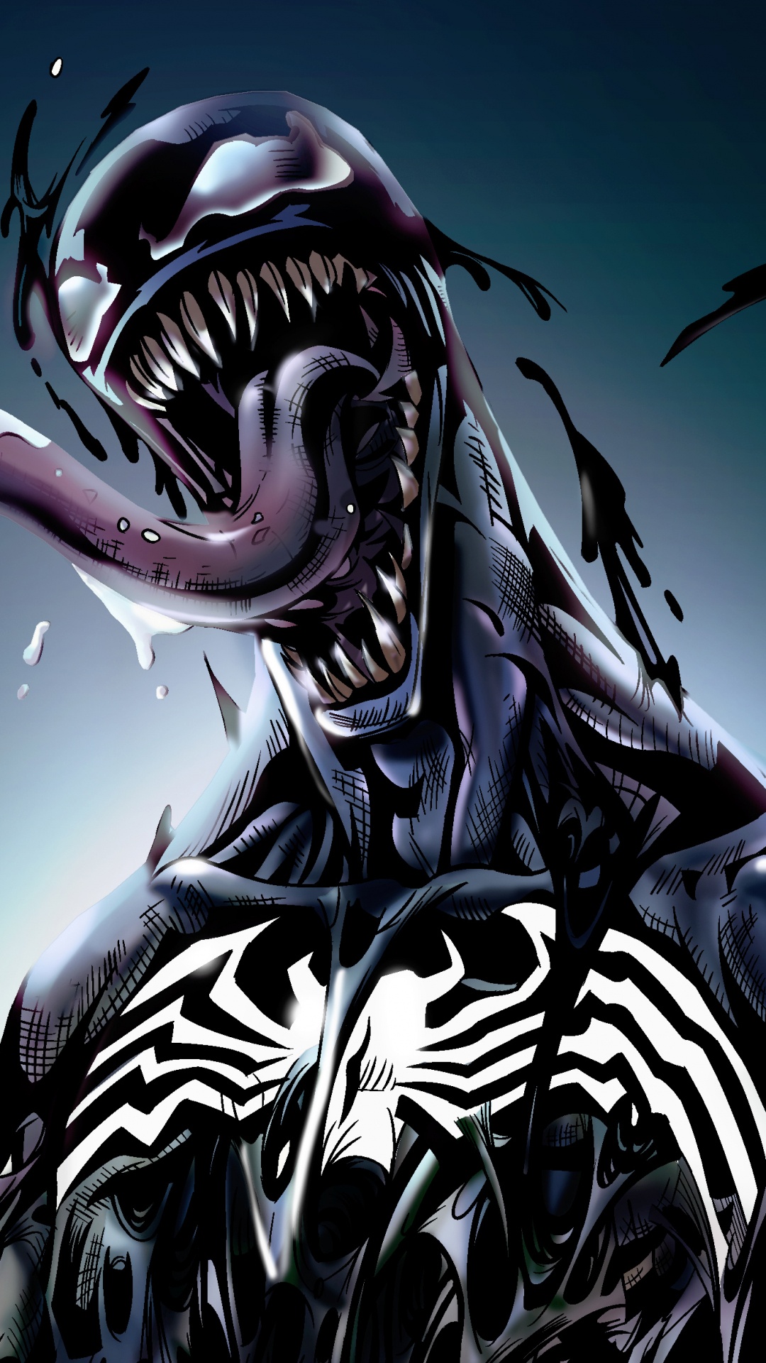 Schwarz-Weiß-Drachenillustration. Wallpaper in 1080x1920 Resolution