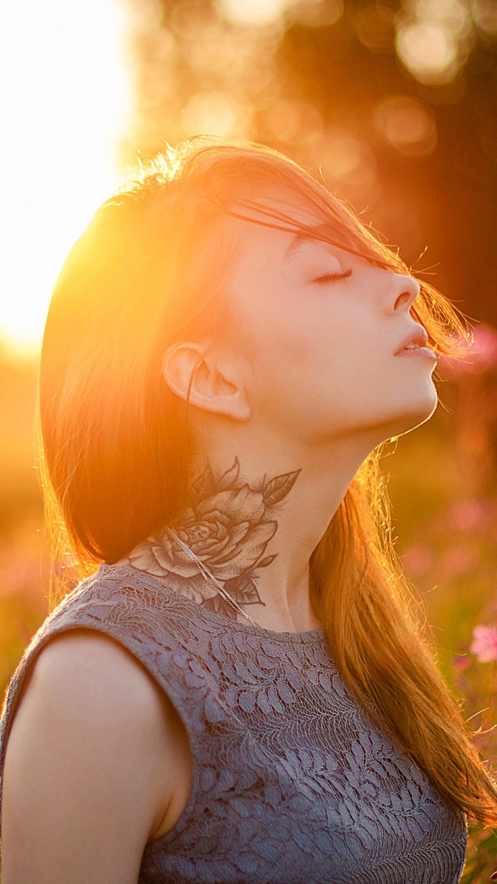 Tattoo, People in Nature, Hair, Nature, Backlighting. Wallpaper in 720x1280 Resolution